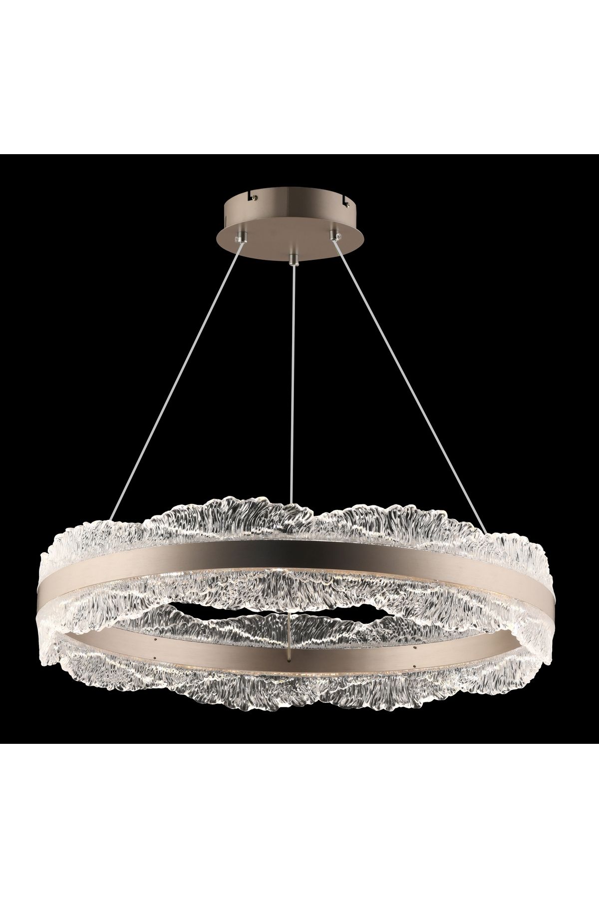 burenze Luxury Power Led Sarkıt Avize Bronze Gövde Yuvarlak 60cm Genişlik