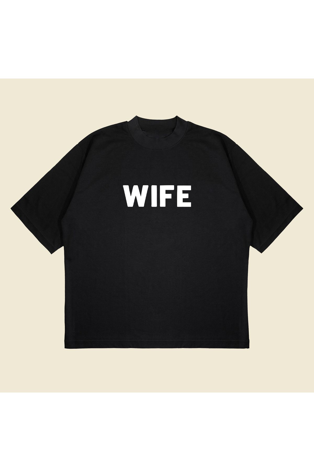 Tarzsokak Wife Baskılı Oversize Unisex Pamuklu Nefes Alan Kalın Kumaşlı
