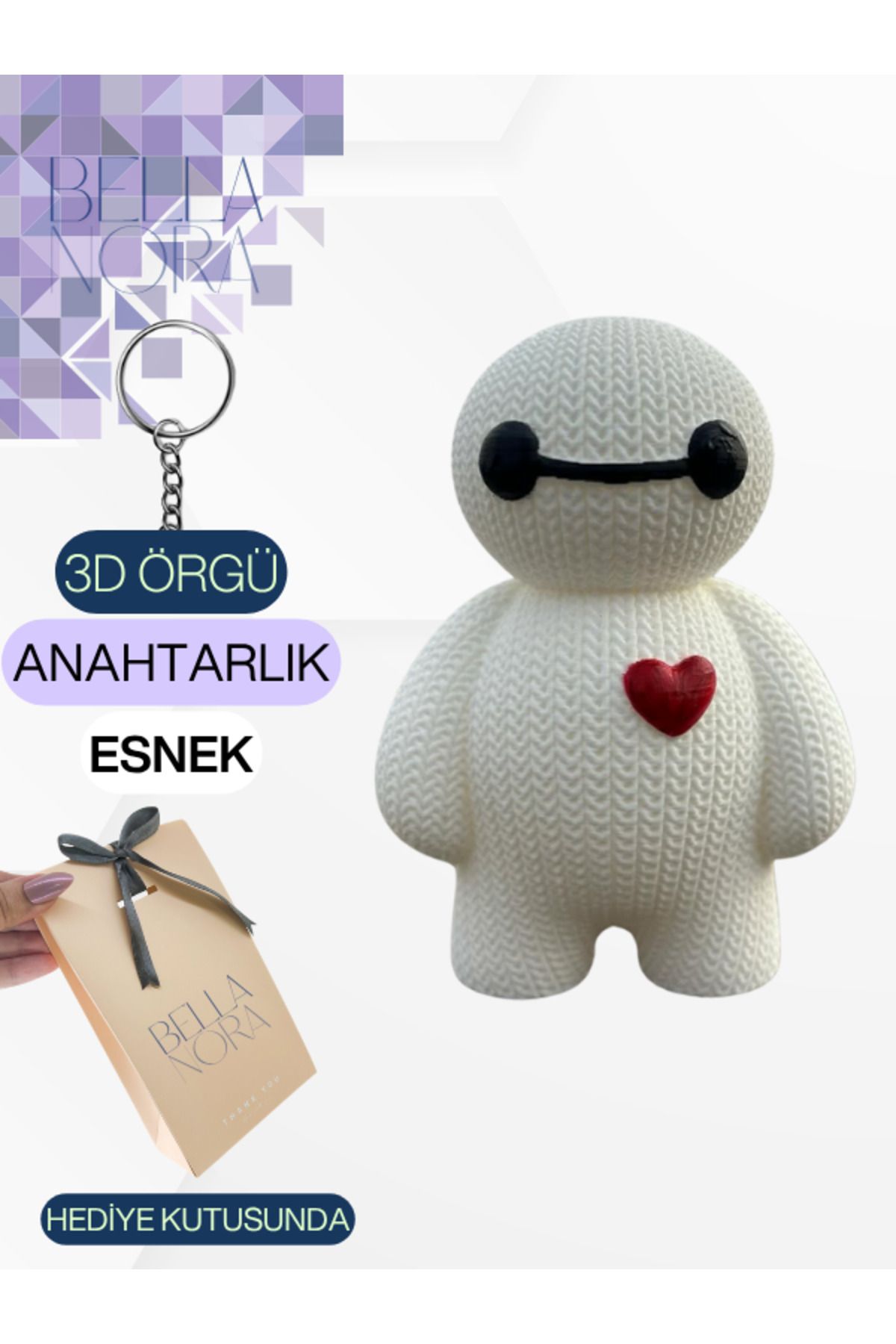 Bellanora Örgü Anahtarlık Sevilen Animasyon Çizgi Film Karakterli Amigurumi Çanta Süsü Özel Hediye Kutusunda