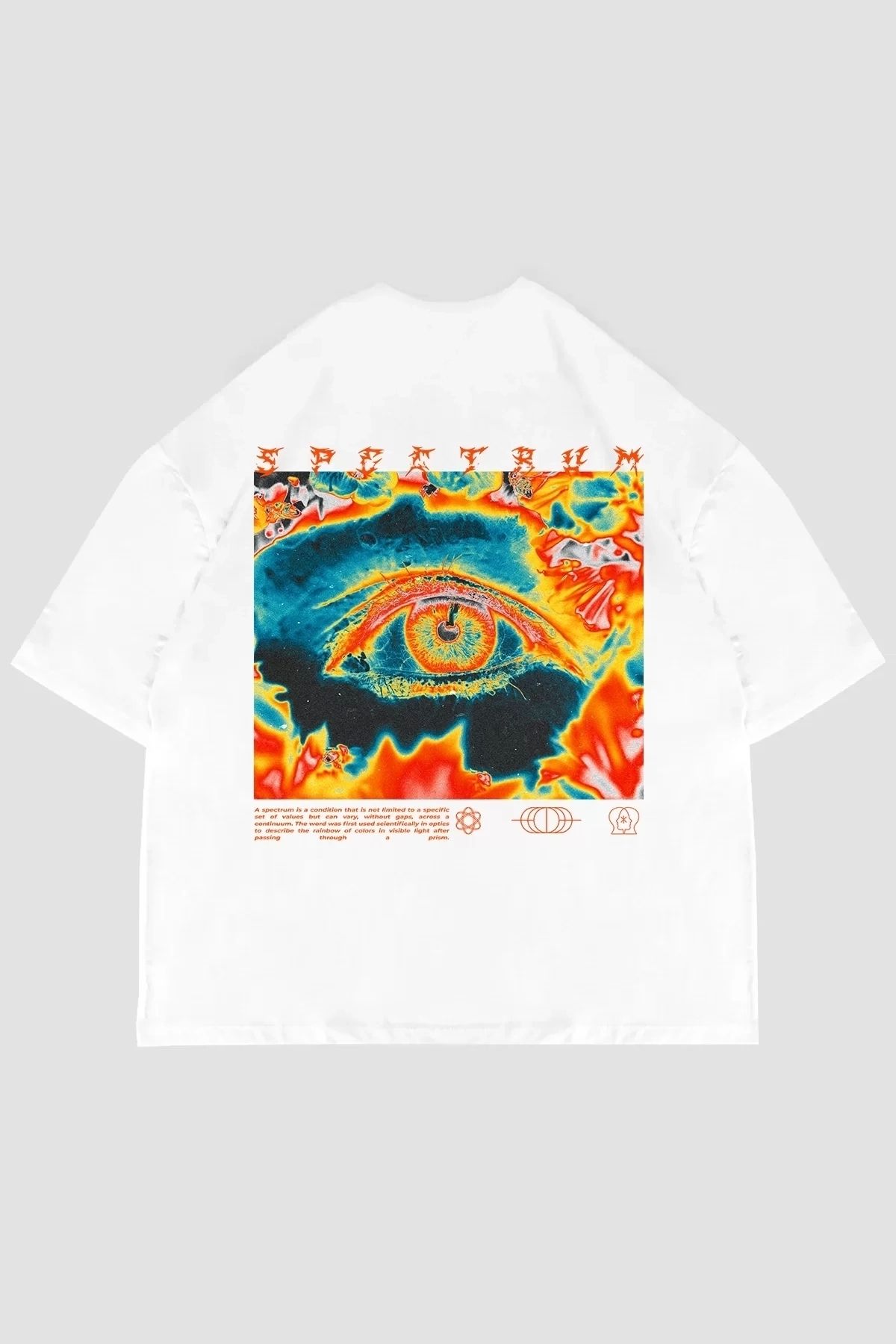 Tarzsokak Spectrum Baskılı Beyaz Oversize Unisex