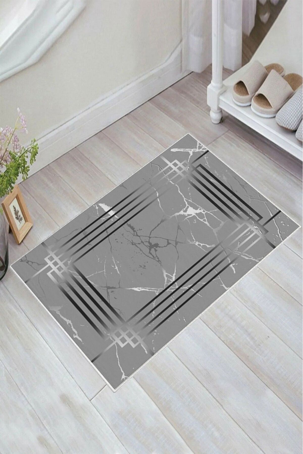 nova century Kaymaz Taban Yıkanabilir Banyo Paspası - Nova Bath Desenli 50*80 Cm
