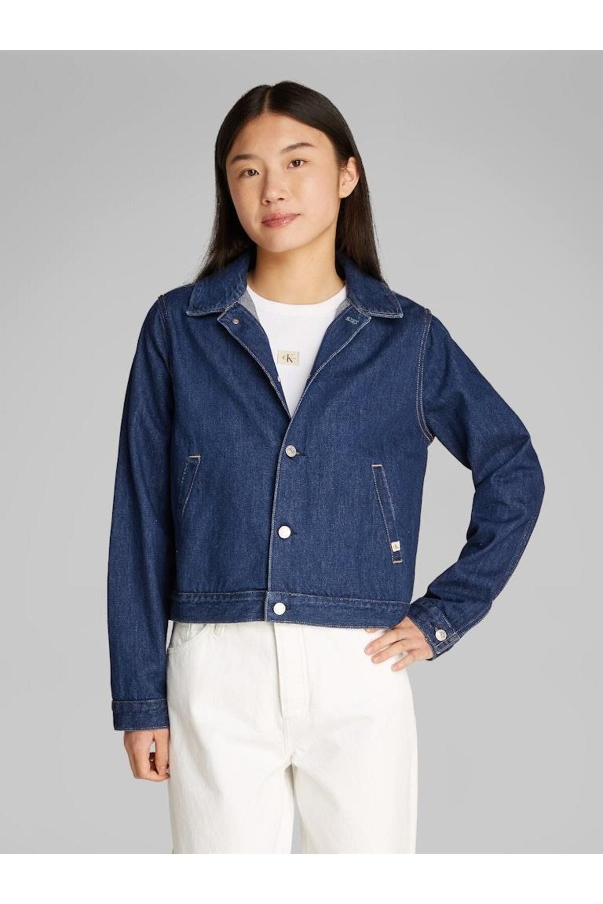 Calvin Klein Kadın CLEAN SHORT DENIM JACKET Ceket