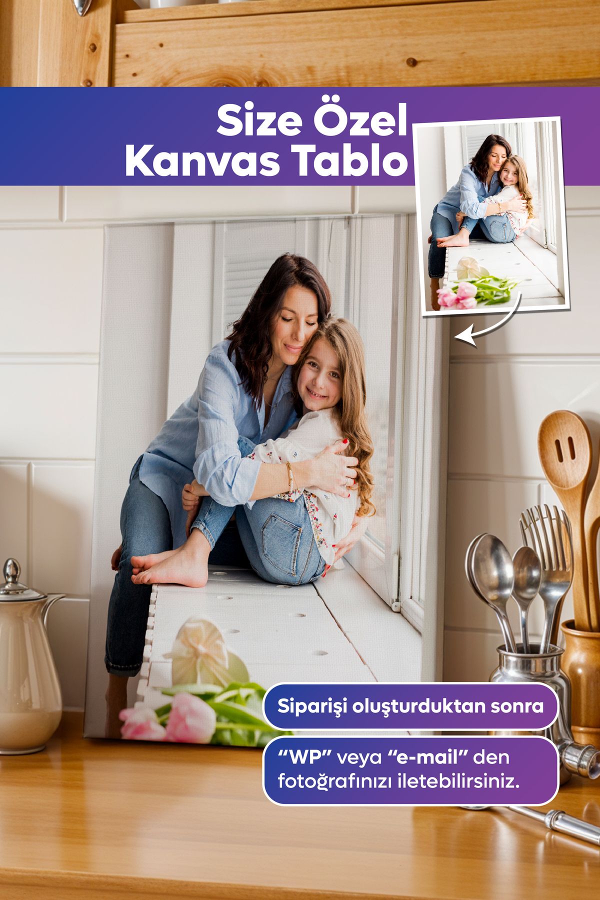 Dekopix Kişiye Özel Fotoğraflı Premium Kanvas Tablo - 25x30cm