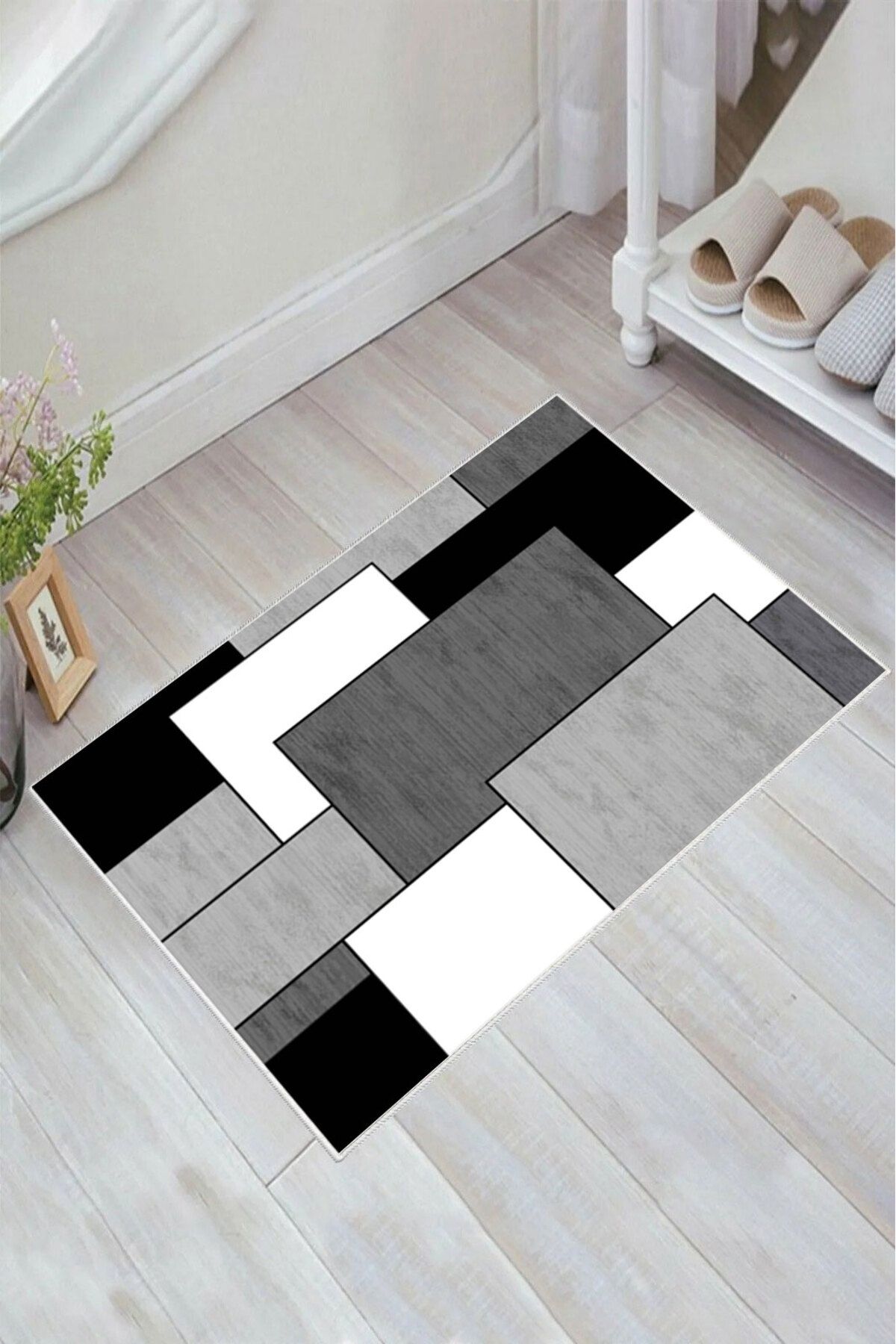 nova century Kaymaz Taban Yıkanabilir Banyo Paspası - Nova Bath Desenli 50*80 Cm