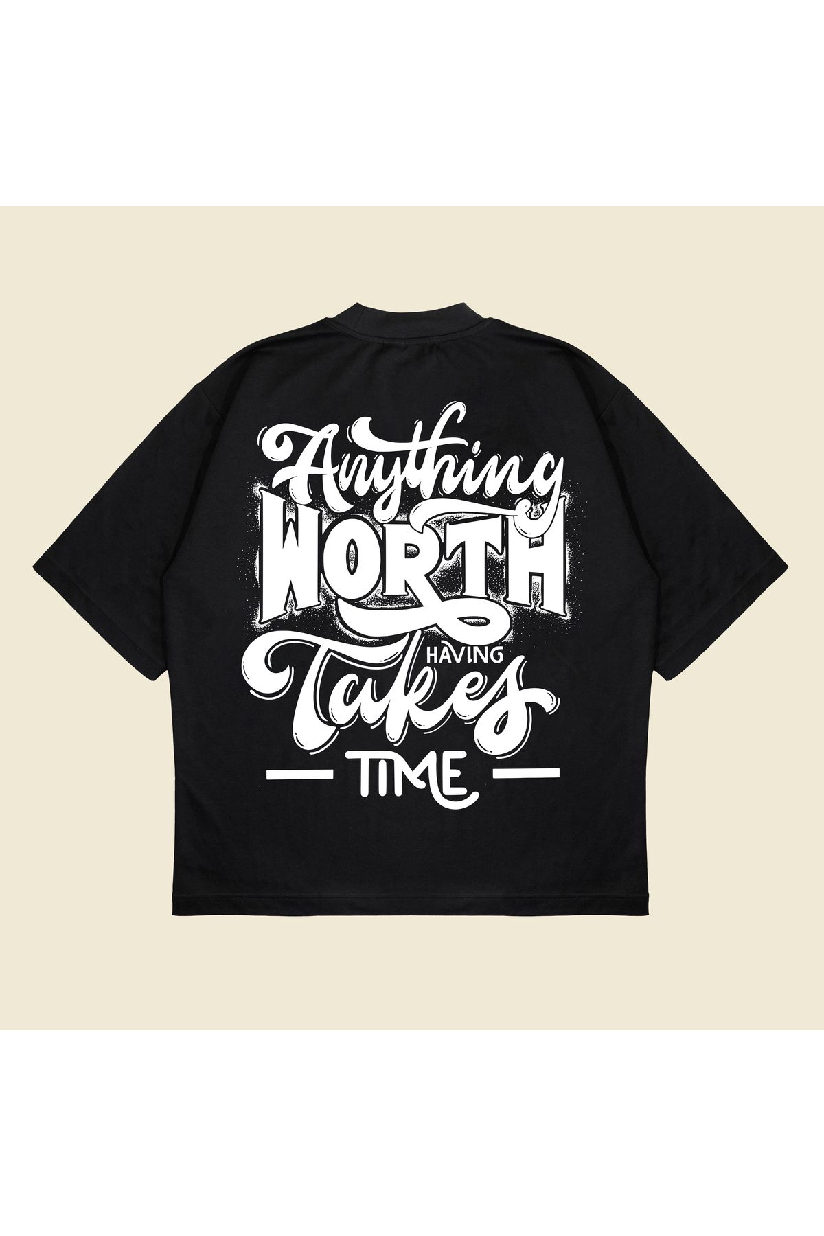 Tarzsokak Anythingworth Baskılı Oversize Unisex Pamuklu Nefes Alan Kalın Kumaşlı