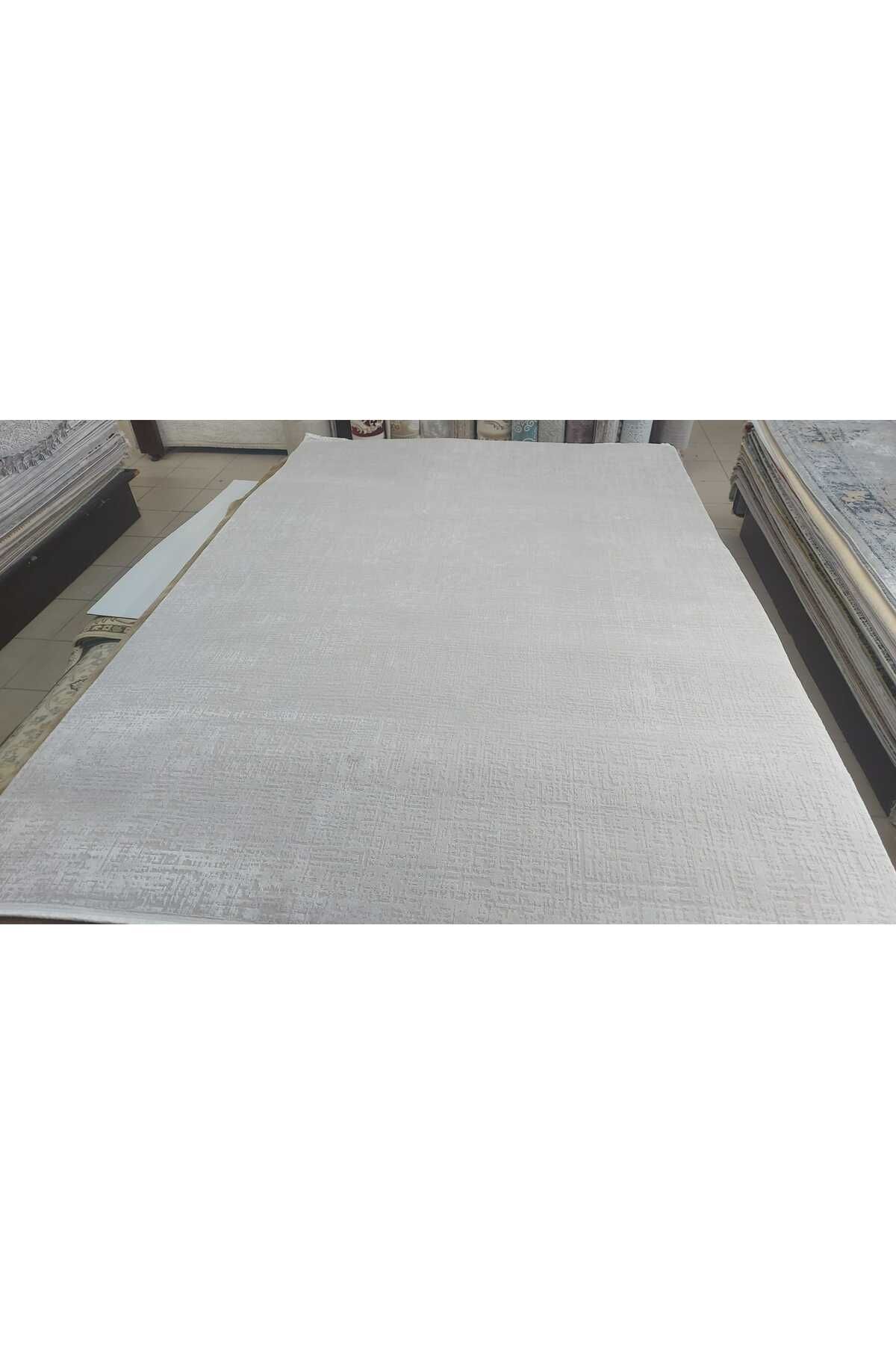 HALI SARAY CONCEPT merinos Yüksek Kalite Ipek Bambu Parıltılı Düz Renk Halı Premium Salon Halısı beyaz renk
