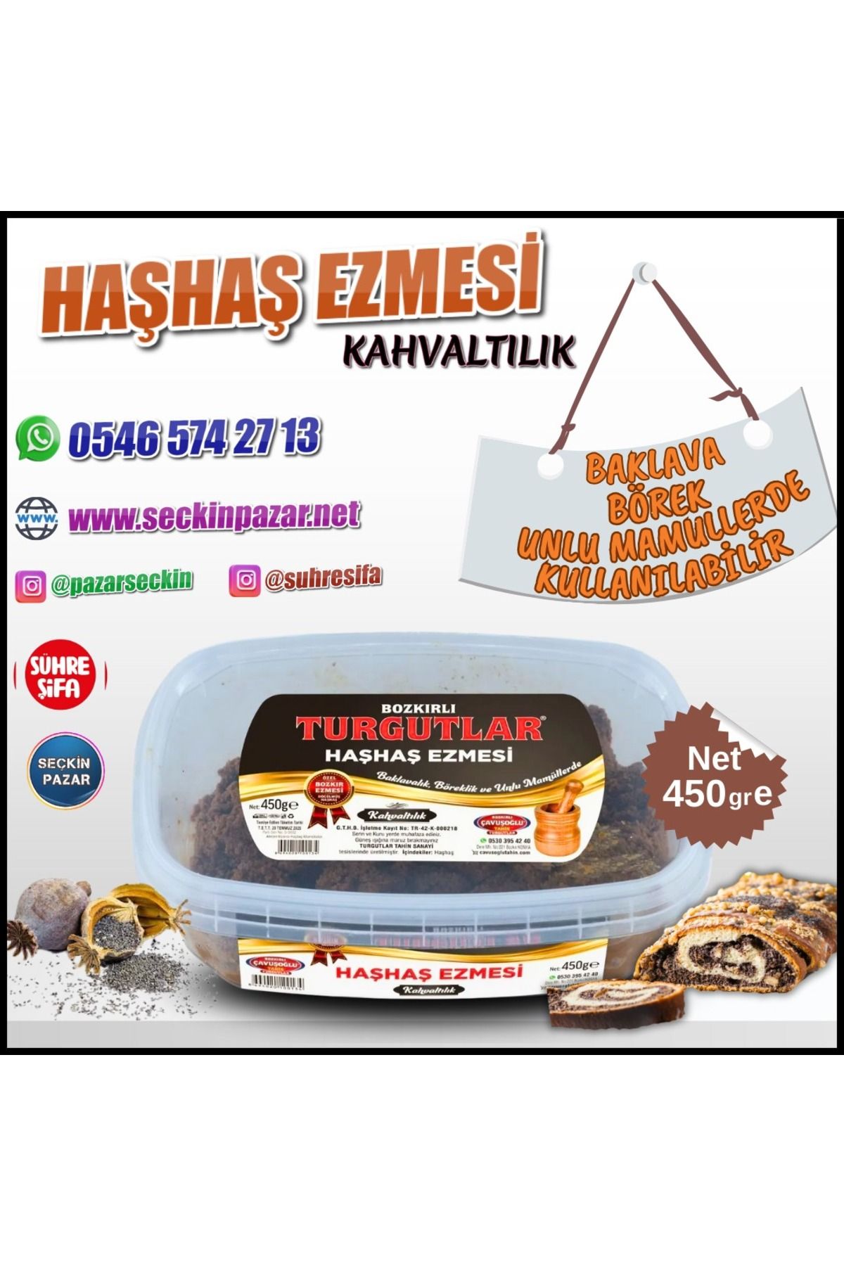 Bozkırlı Çavuşoğlu Haşhaş Ezmesi 450gr
