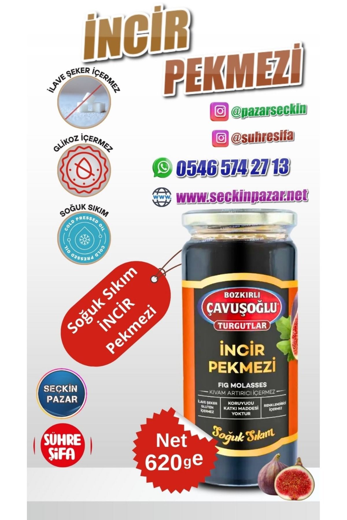 Bozkırlı Çavuşoğlu Pekmez Soğuk - 620gr İncir