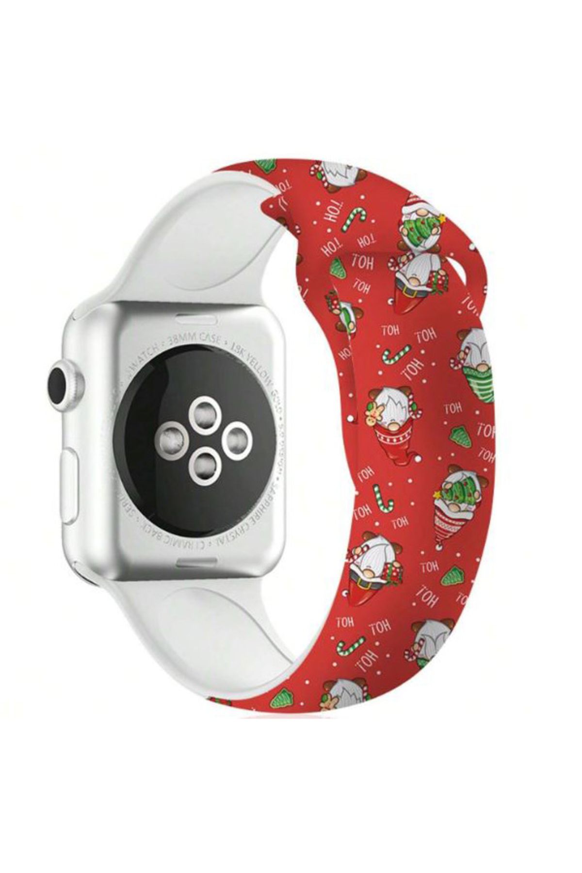 REDz Accessories-Ho Ho Gnomes Strap, Sport, For Apple Watch, Christmas Design, Silicone, Red - 44/45/46/49 mm 3