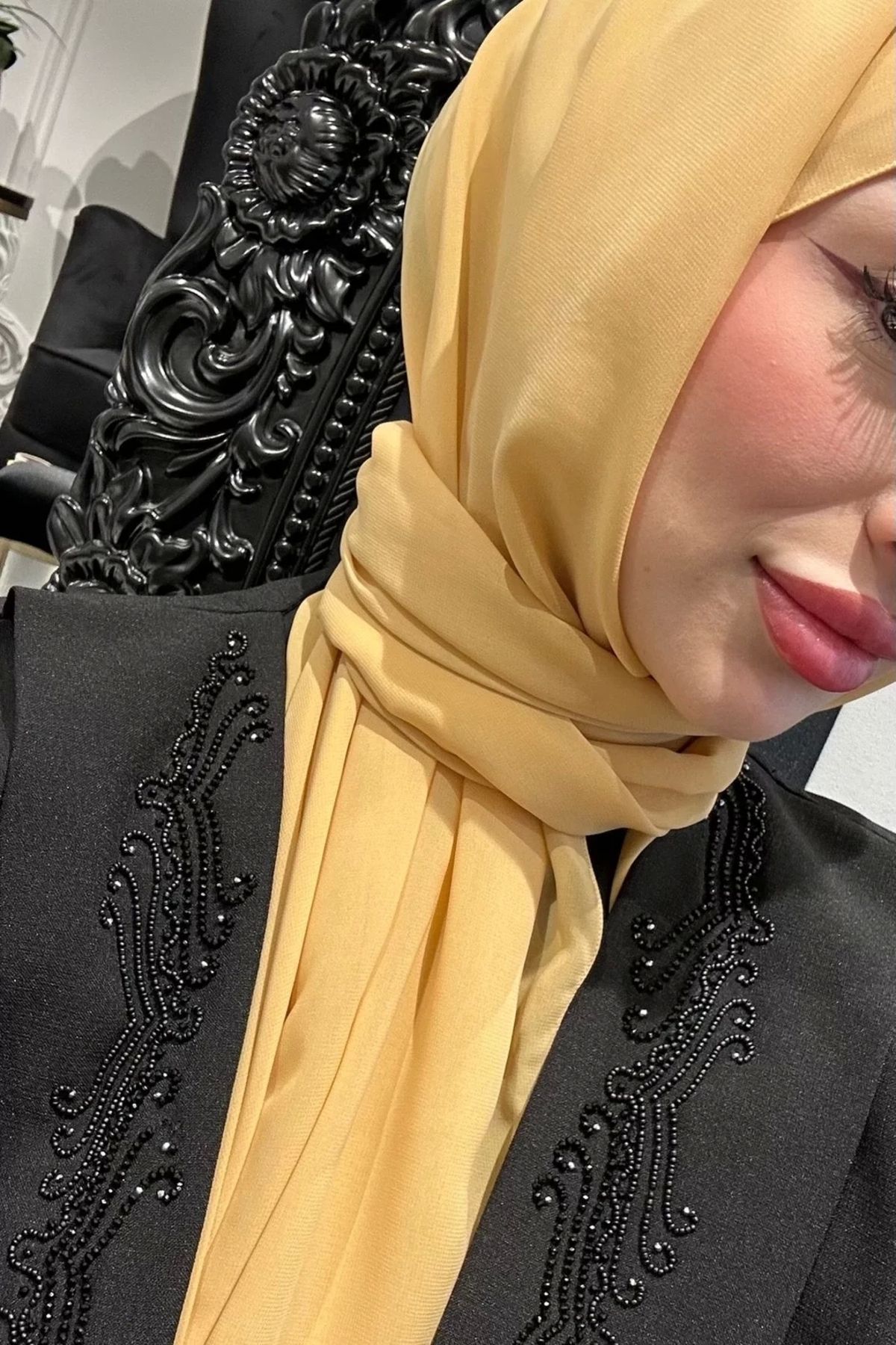 LADRANS BOUTİQUE Queen Krep Şifon Şal