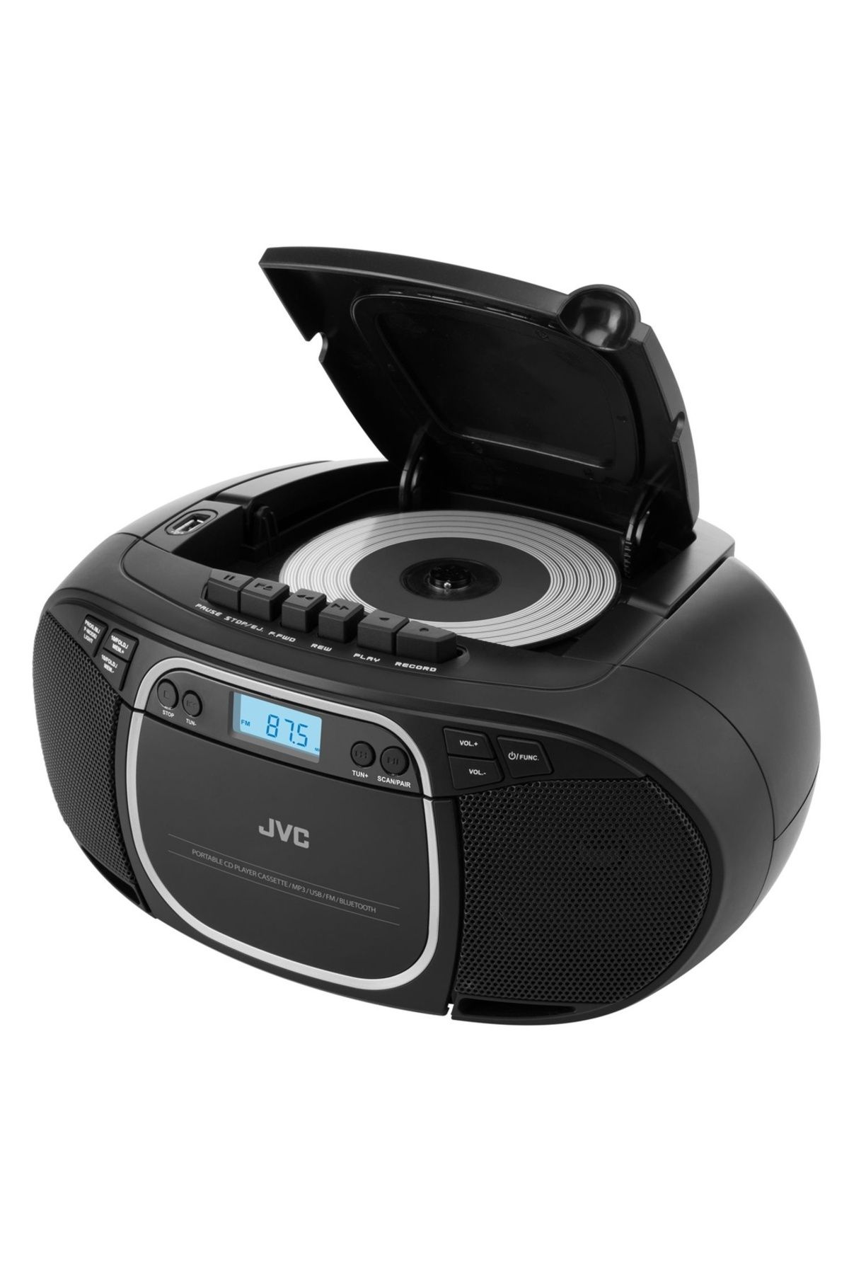 JVC-Radio With Cassette And CD Player RC-E451B, 2 X 1.6 W RMS, FM, Bluetooth, USB, Mp3, Aux In, Black 3