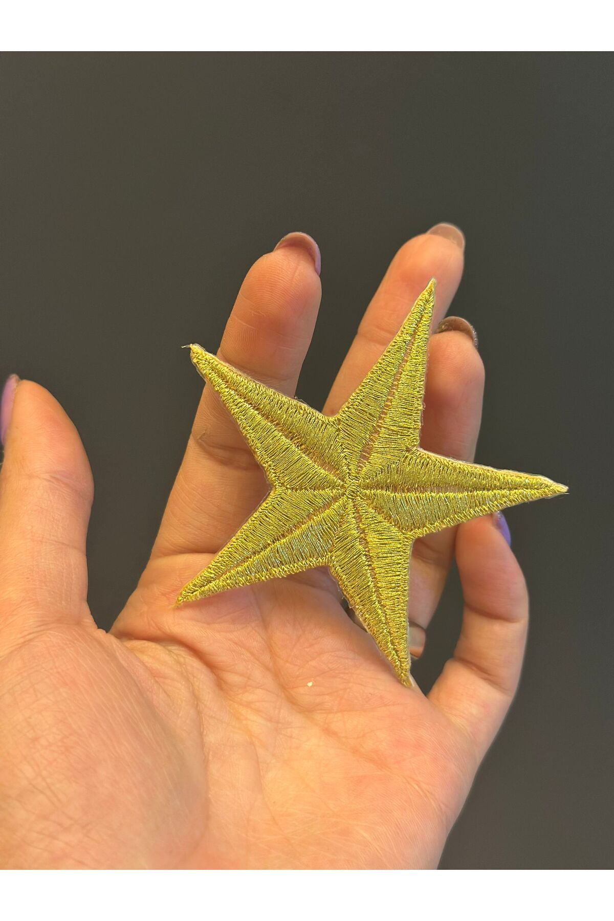 Gönülden Tasarım ÜTÜ İLE YAPIŞAN ALTIN SARI VARAKLI YILDIZ ARMA 7X7 CM