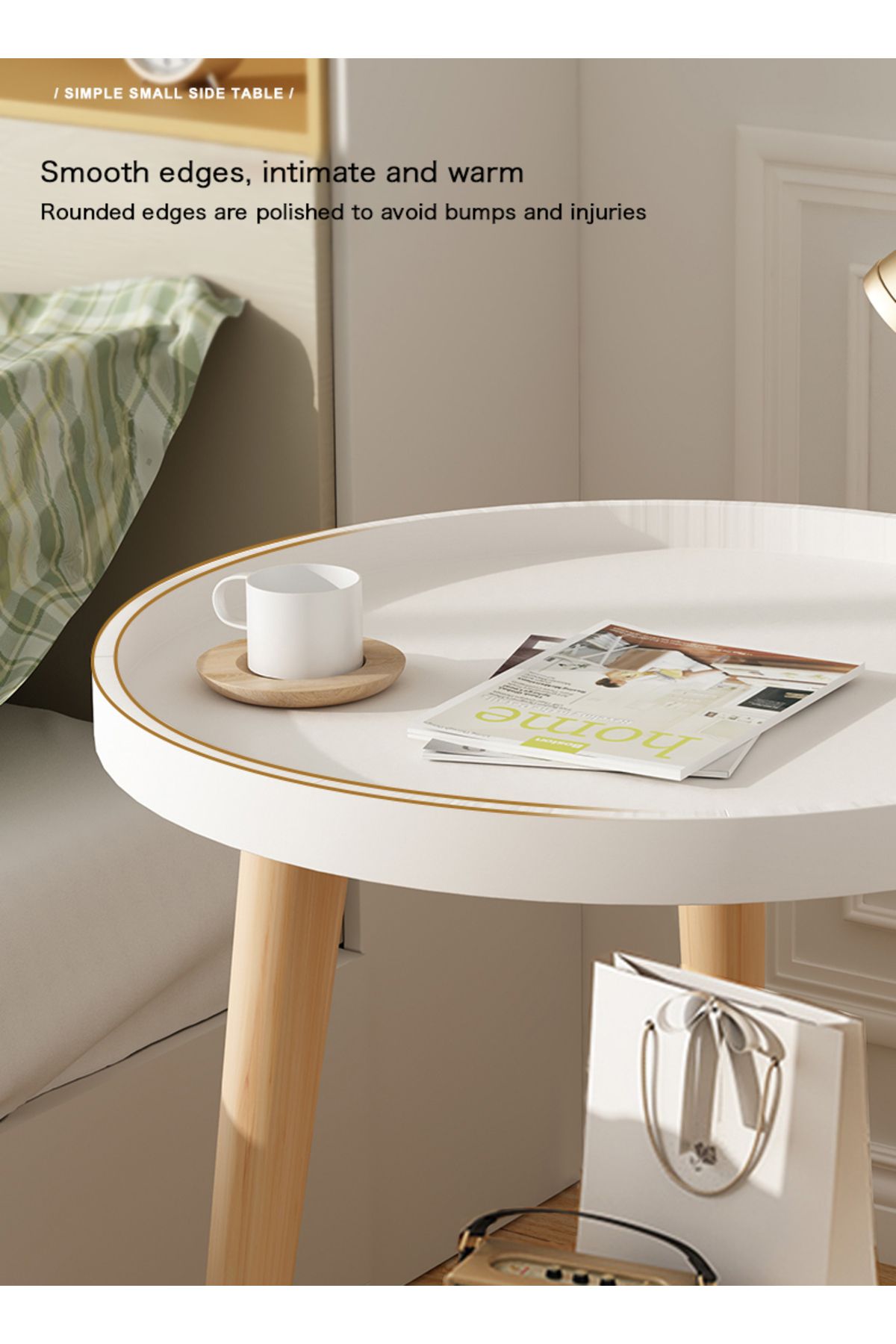 AnneFish-Simple Double-layer Large-capacity Storage Bedside Coffee Table For Home End Table 6