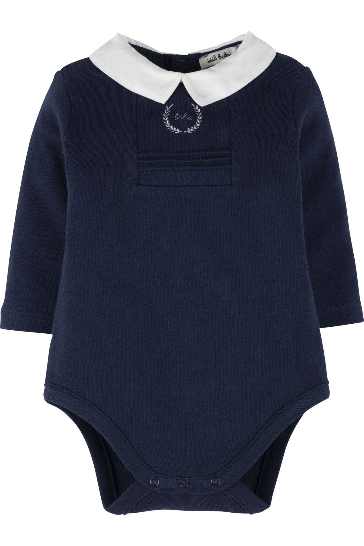 İdilbaby&Mamino İDİLBABY&MAMİNO lacivert bebek yakalı uzun kol body