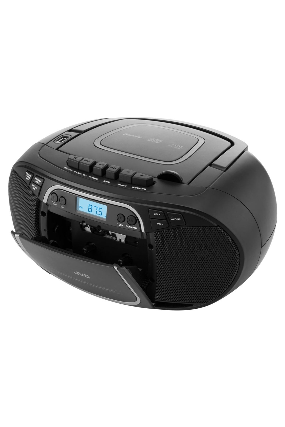 JVC-Radio With Cassette And CD Player RC-E451B, 2 X 1.6 W RMS, FM, Bluetooth, USB, Mp3, Aux In, Black 4