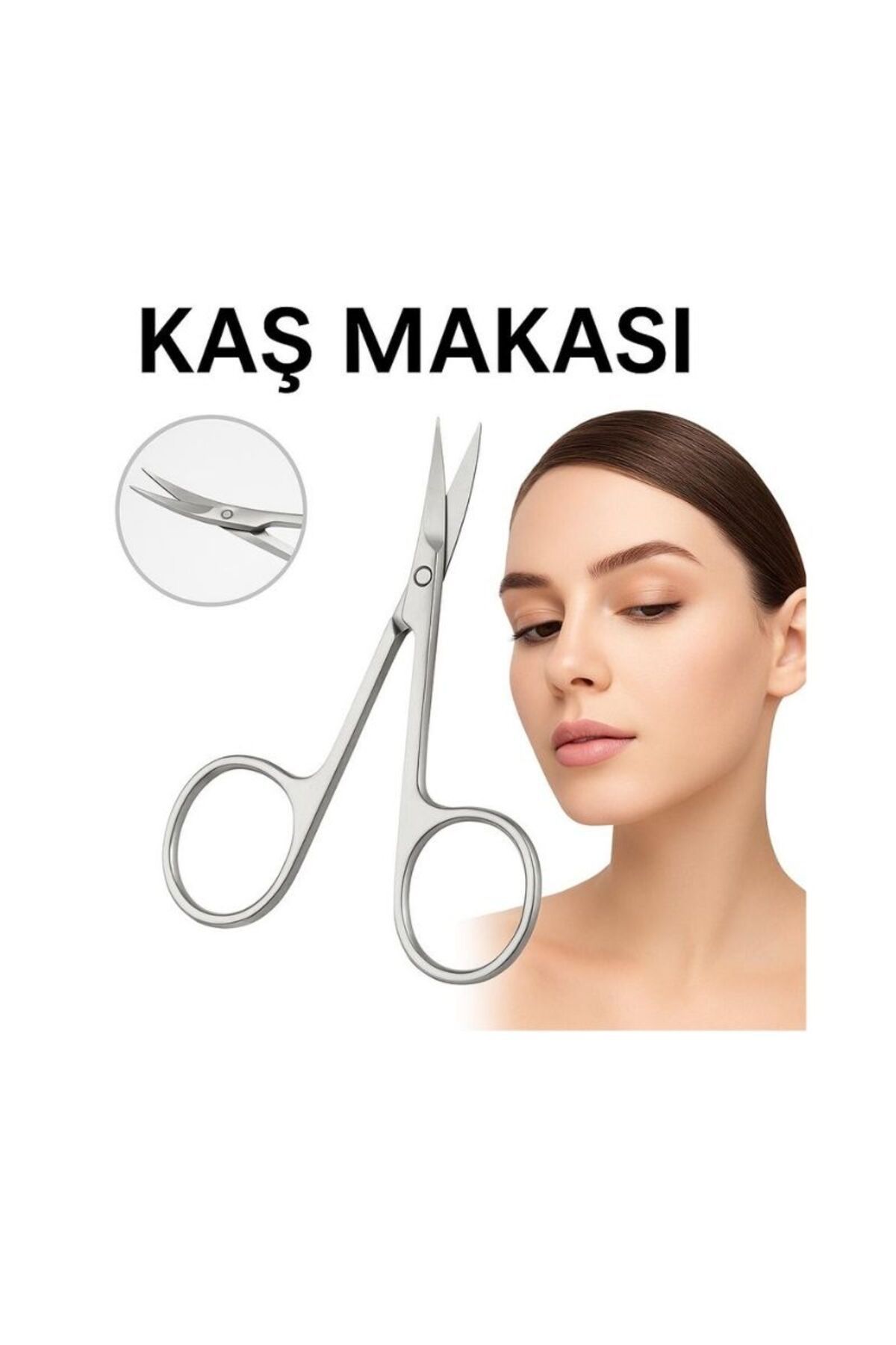Takaz Global Kaş Makası, Eğilimli Ağız, Kolay Kullanılabilir, Taşınabilir Kaş ve Kirpik Makası