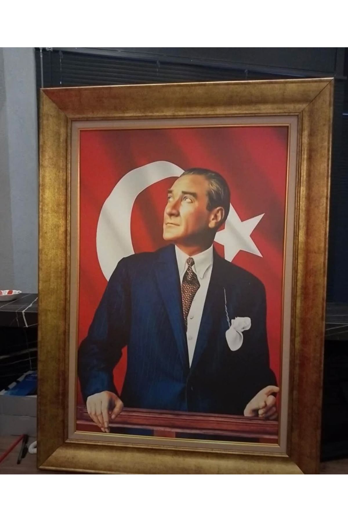 giyense ALTIN VARAKLI PASPARTULU ATATÜRK TABLO