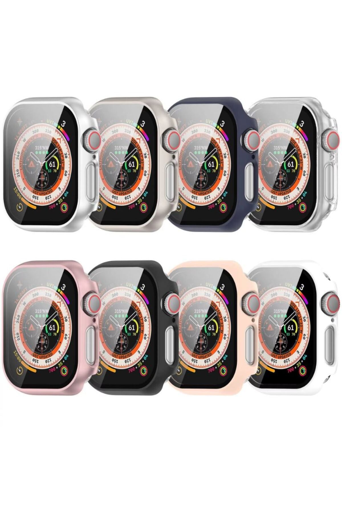 REDz Accessories-Case with Glass Cover, Matte Bumper, For Watch Series 10, Silver - Watch 46mm Series 10 3