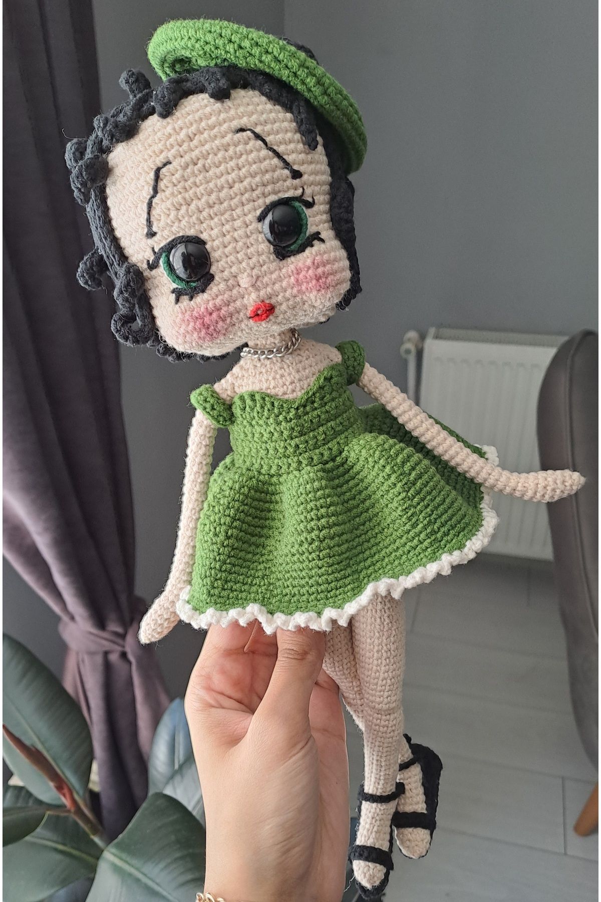 Gonulella Betty Boop Amigurumi Oyuncak Bebek / Figür Bebek 40 CM