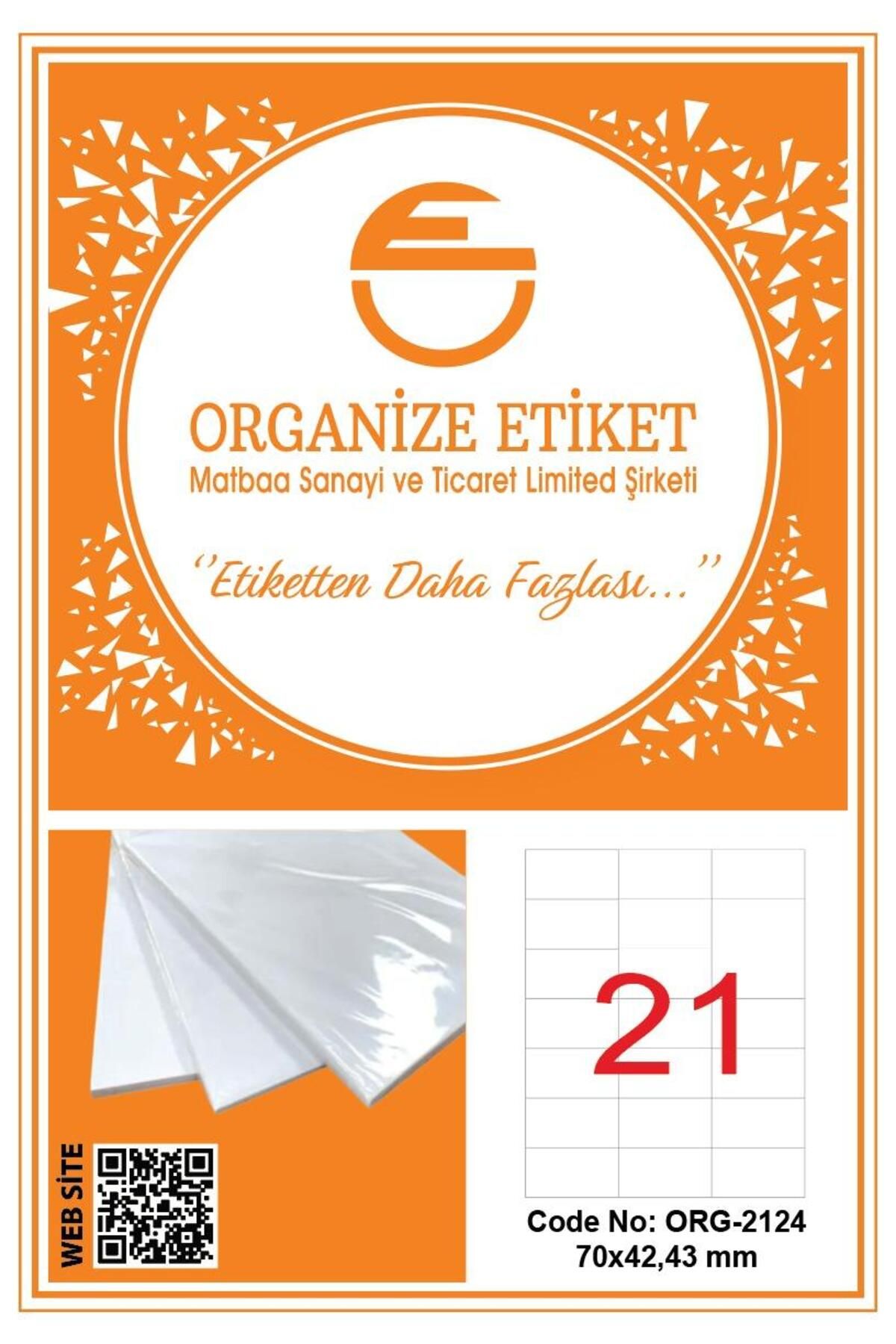 ORGANİZE ETİKET A4 YAPIŞKANLI LAZER ETİKET (70*42,43)