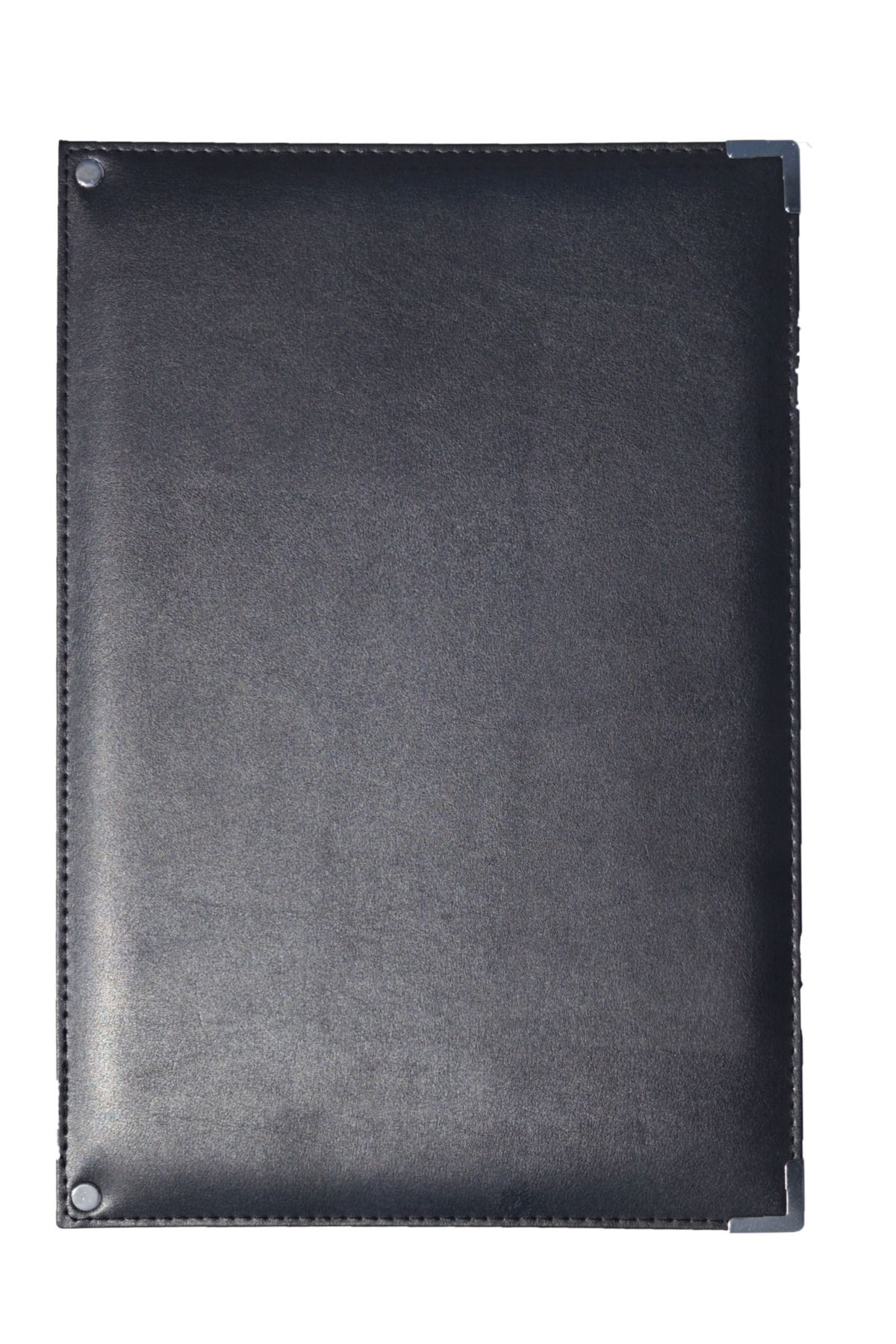 ankara menü-Black Leather Signature Folder - Mapa Presentation File - Document Folder (5 Leafs) 5