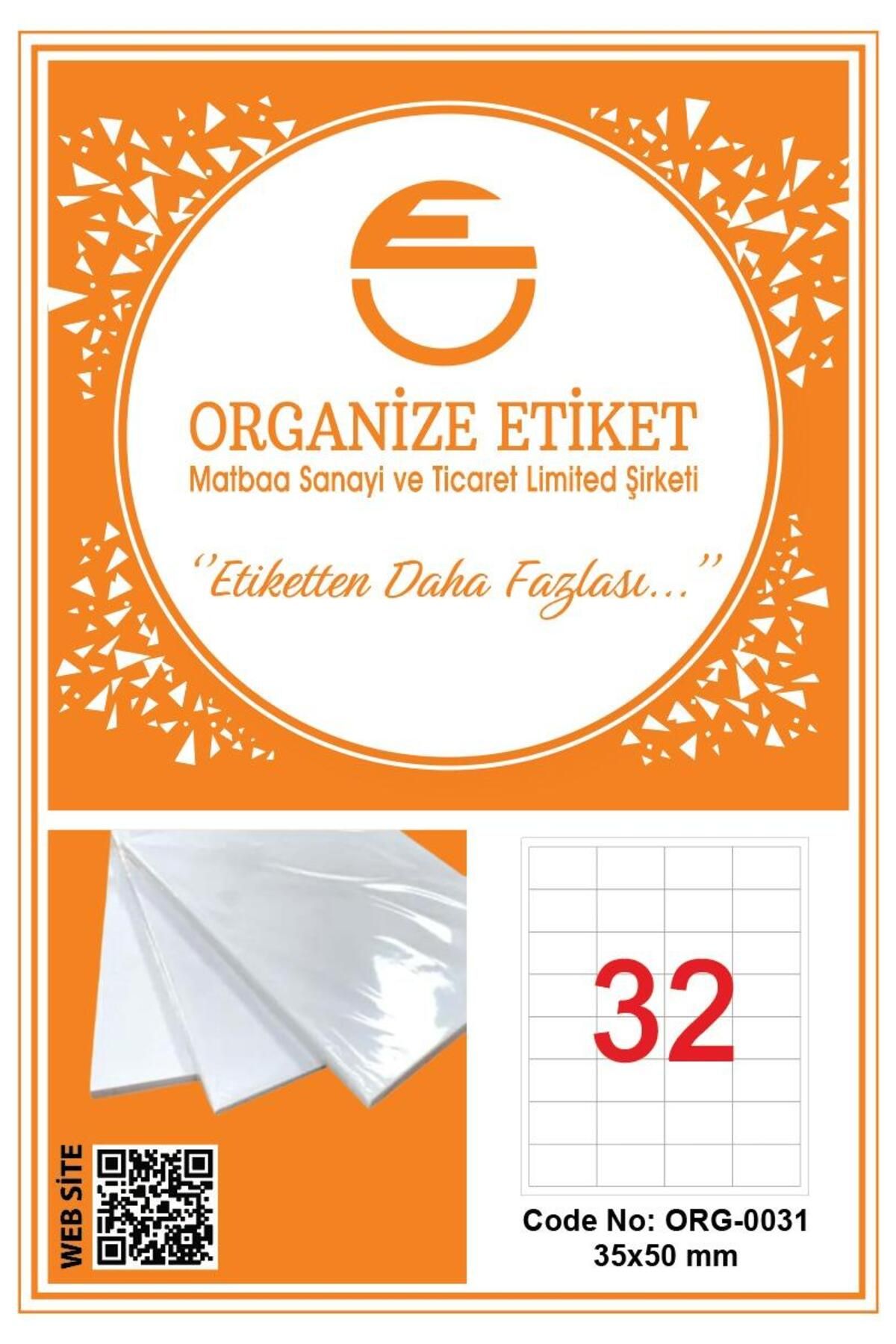 ORGANİZE ETİKET A4 YAPIŞKANLI LAZER ETİKET (35*50MM)