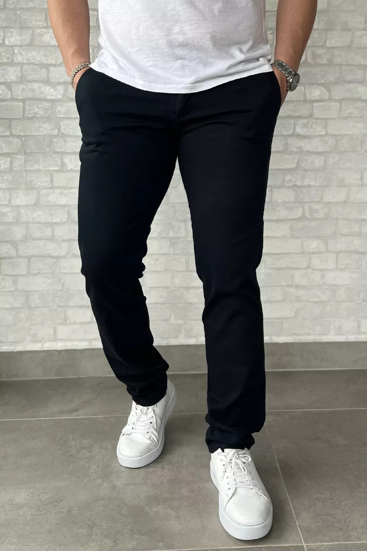 MİSHAR İTALİA Koyupetrol Erkek Gabardin Pantolon