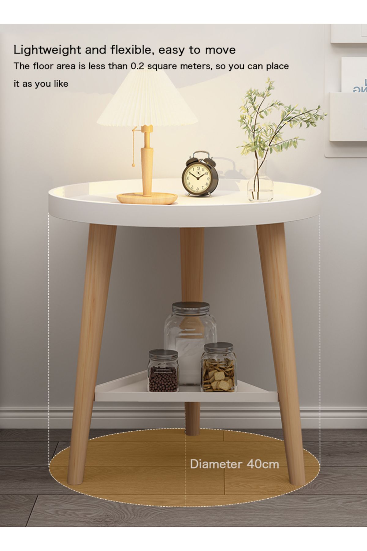AnneFish-Simple Double-layer Large-capacity Storage Bedside Coffee Table For Home End Table 7