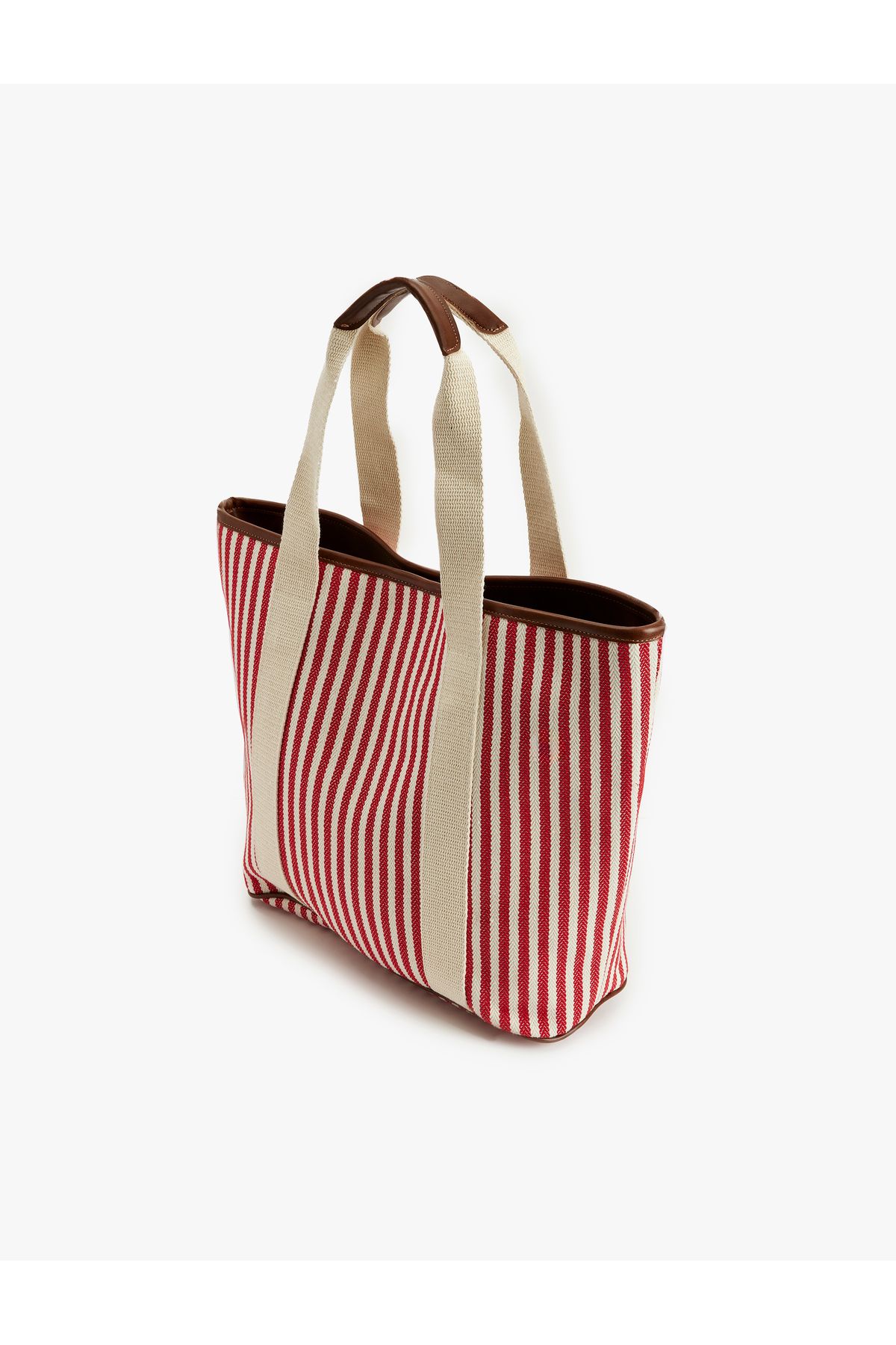 Koton-Color Block Tote Bag with Striped Handle 3
