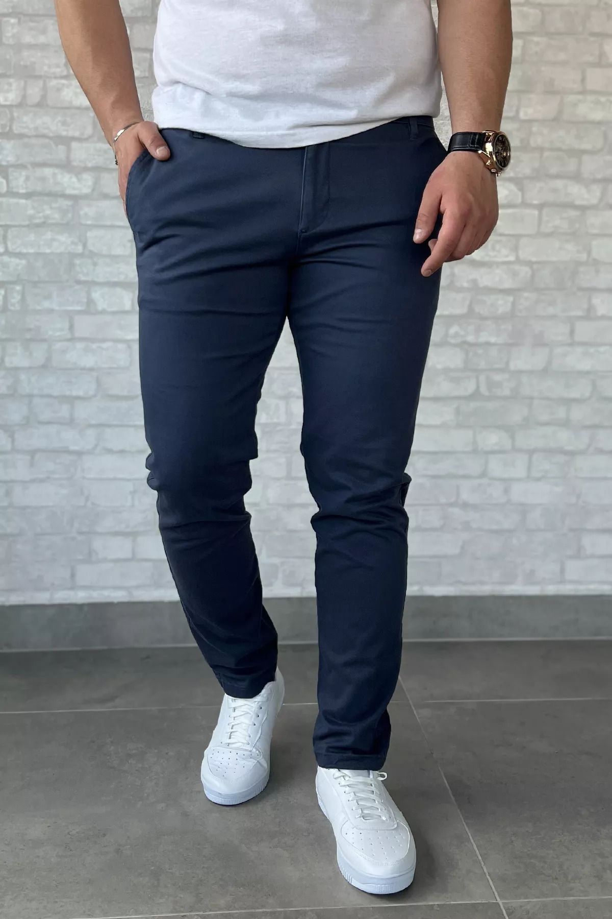 MİSHAR İTALİA Açık Petrol Erkek Gabardin Pantolon