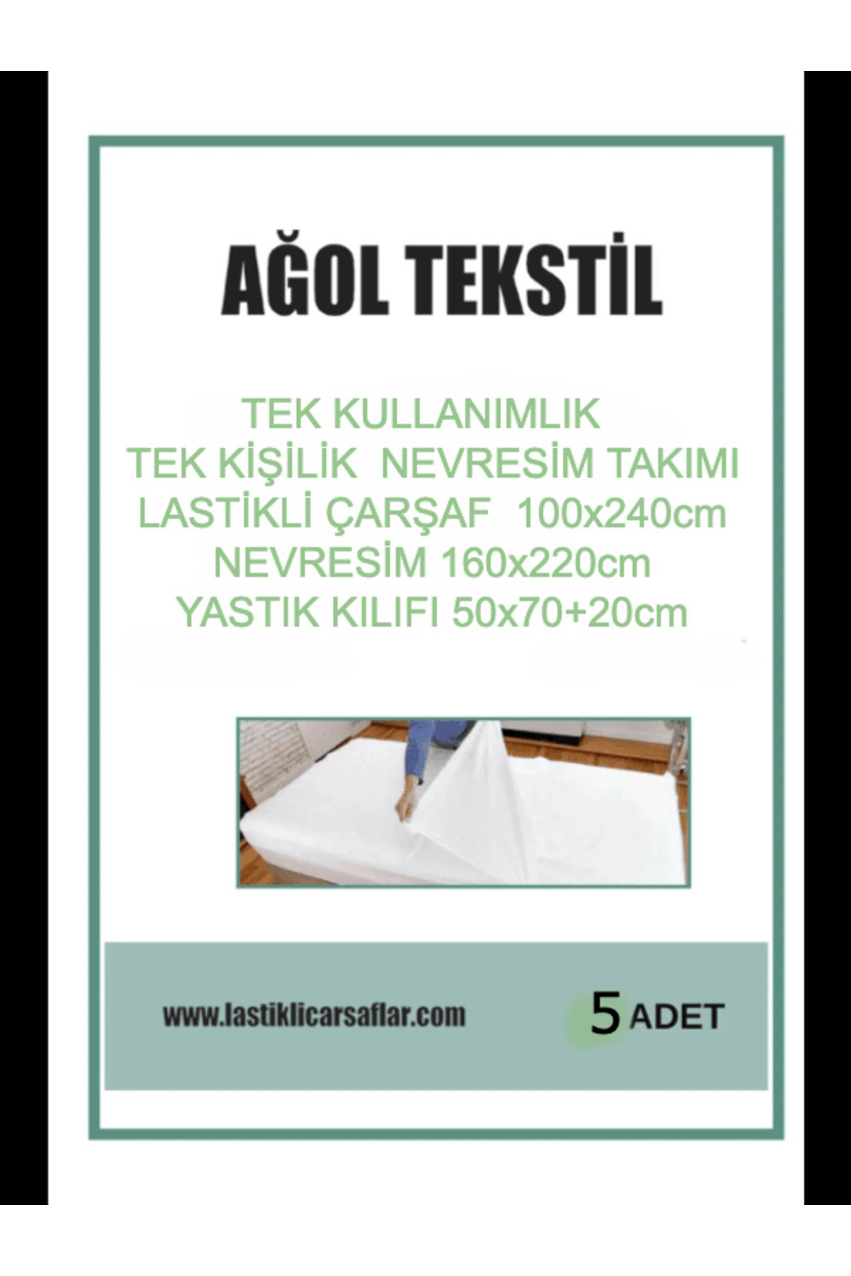 ağol tekstil Tek Kullanımlık Tek Kişilik Nevresim Takımı (ÇARŞAF YORGAN KILIFI YASTIK KILIFI) – 1 Adet
