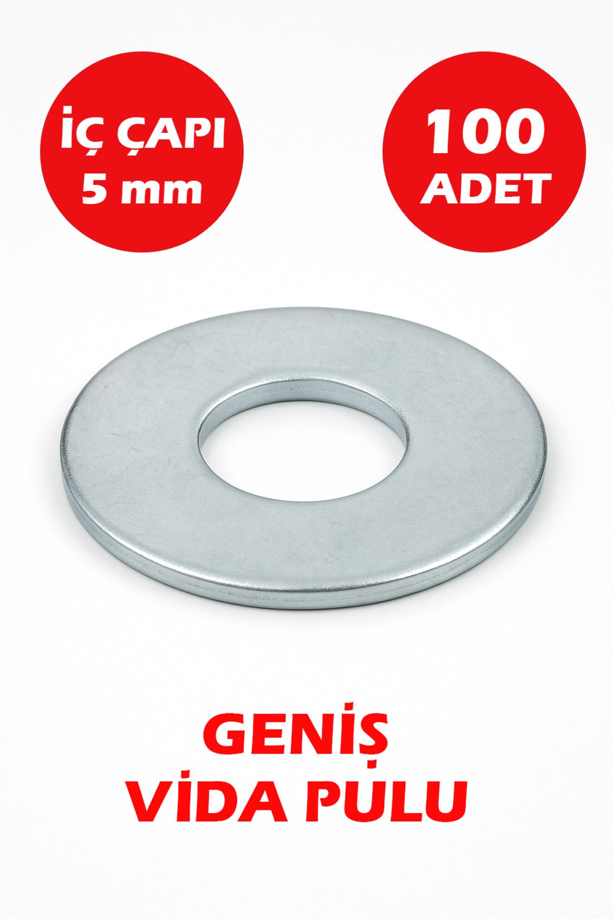 Şenzen 5mm Delikli Geniş Pul 100 Adet