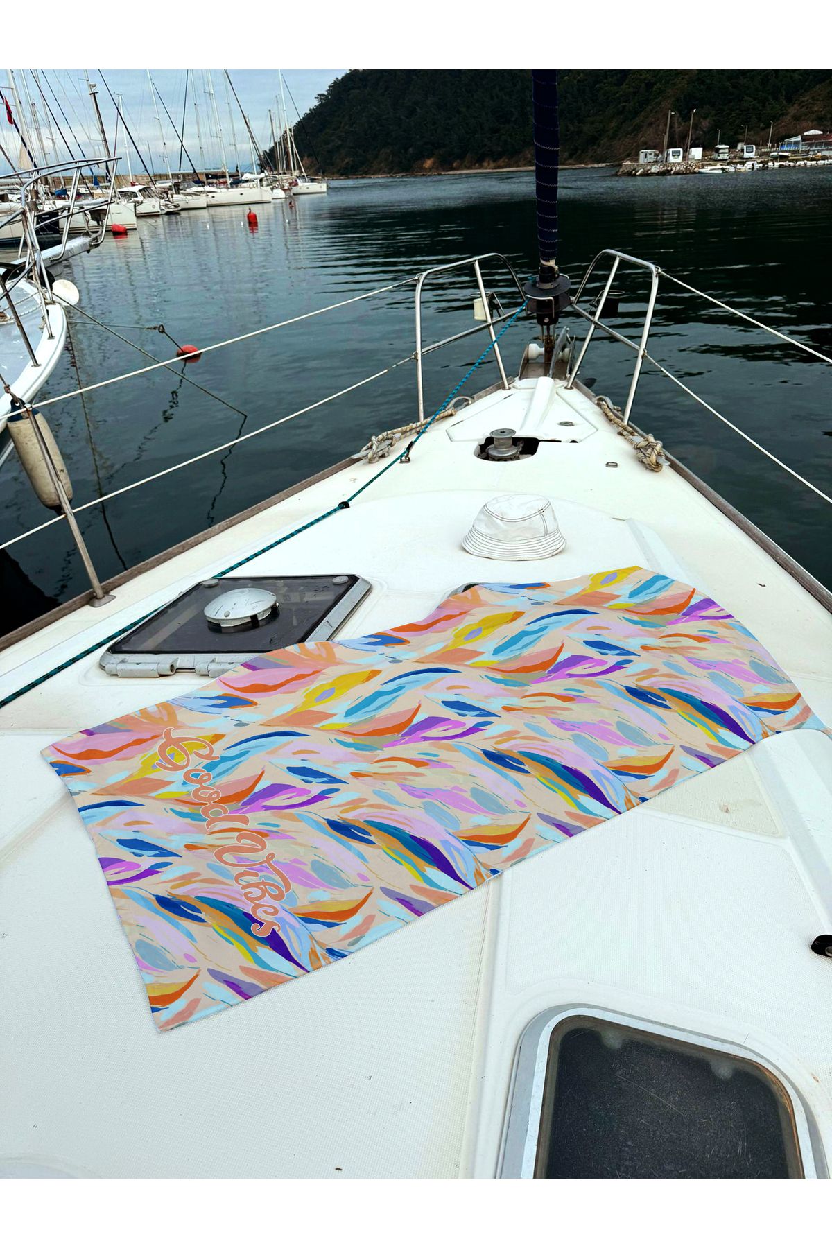 Miami Beach Renkli Karışık Desenli Unisex Plaj Havlusu 70x150