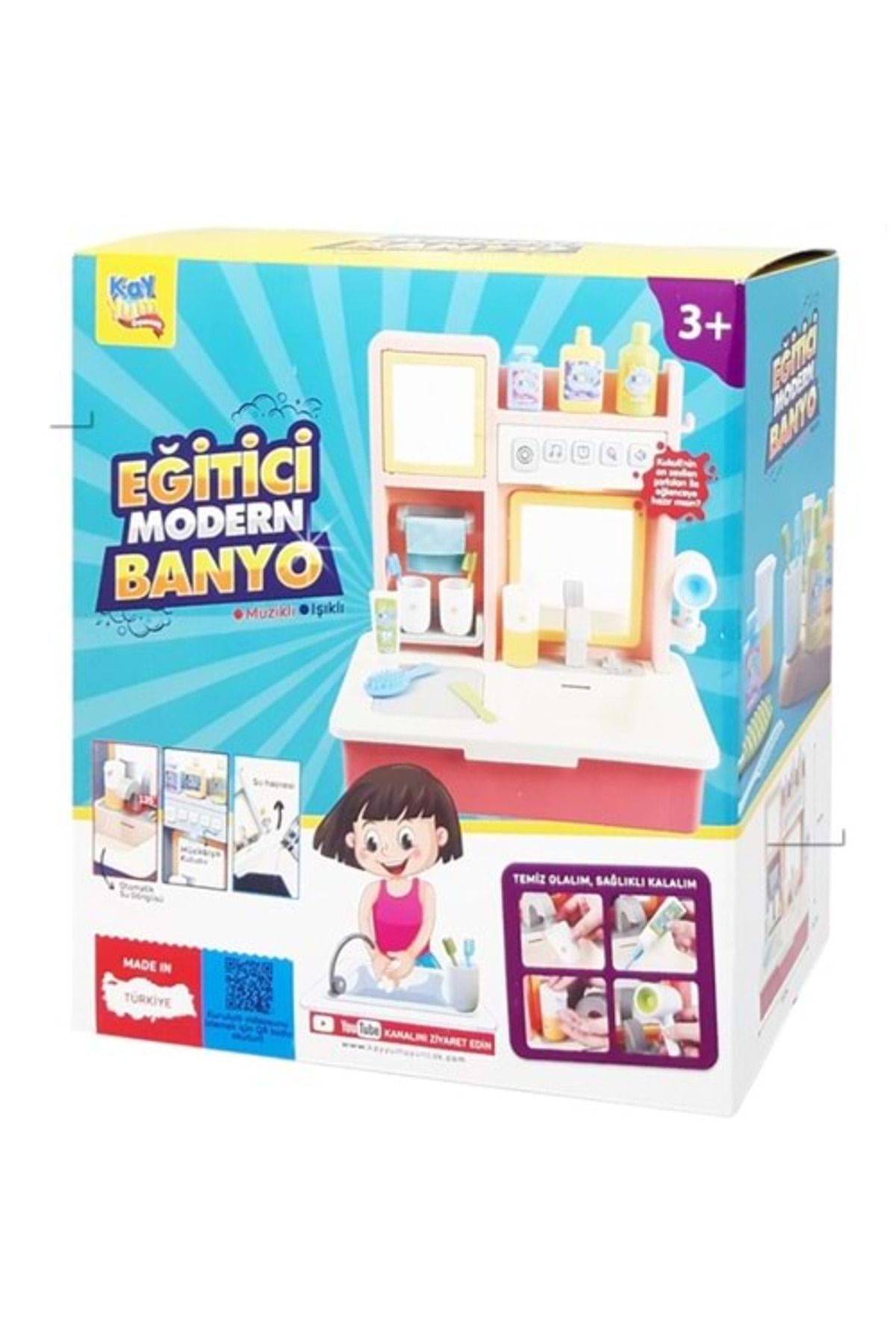 MATMEL Kayyum Eğitici Sesli Modern Banyo Lavabo Pembe 704