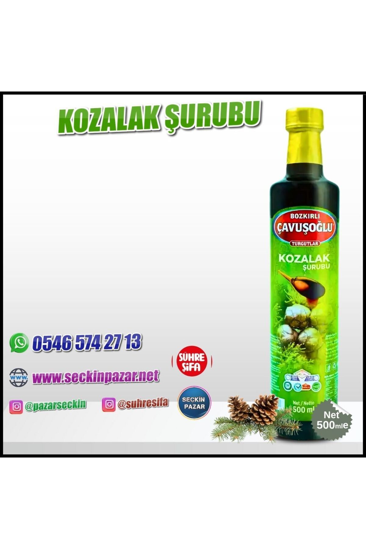Bozkırlı Çavuşoğlu Kozalak Şurubu 500ml
