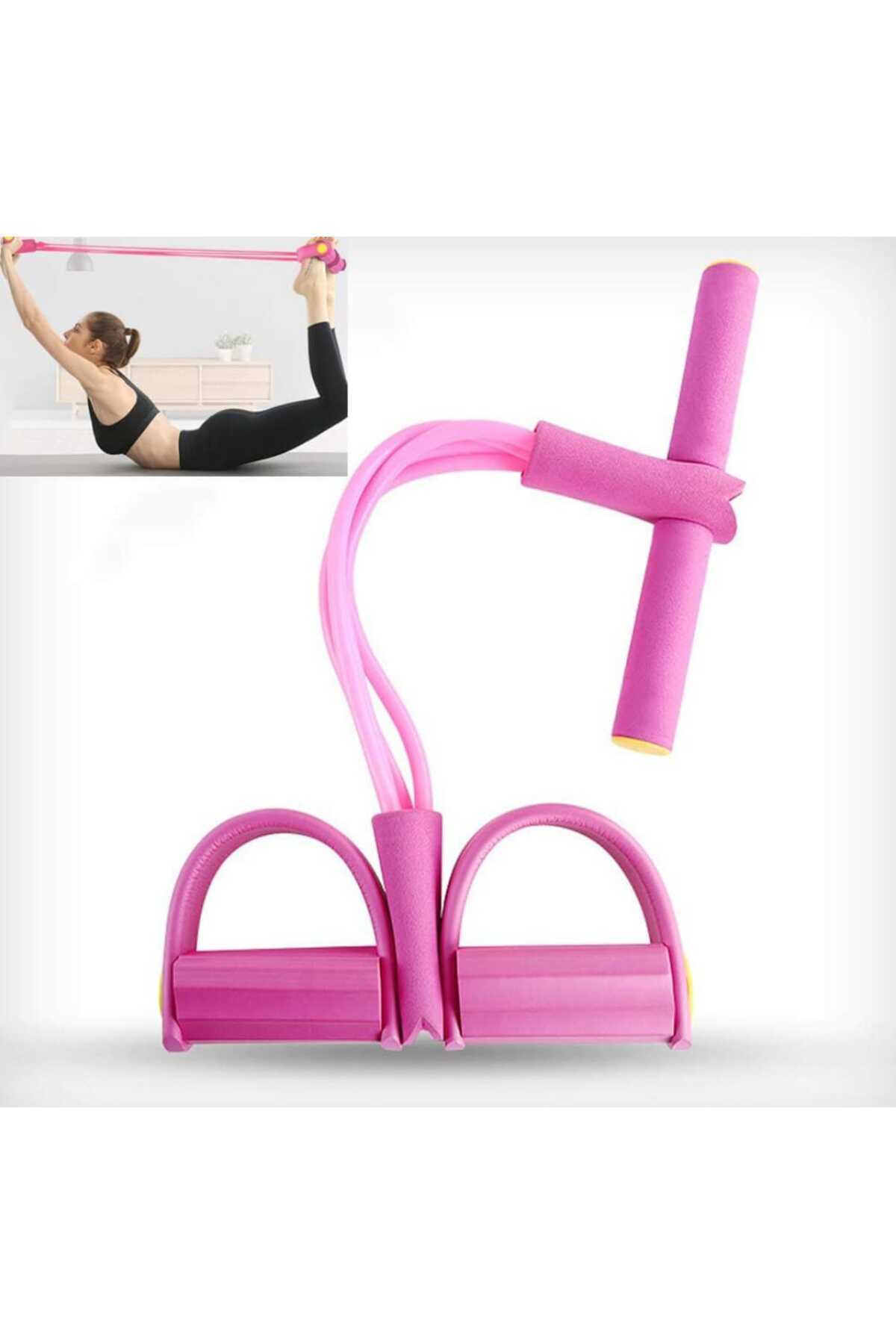 شريط مقاومة للياقة البدنية تومي مع حبل مطاطي مرن للساقين والفخذين والذراعين والظهر - وردي