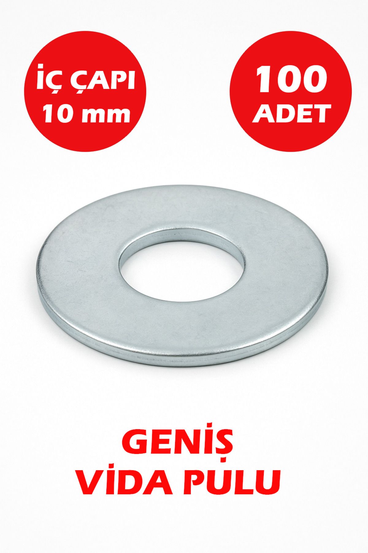 Şenzen 10mm Delikli Geniş Pul 100 Adet
