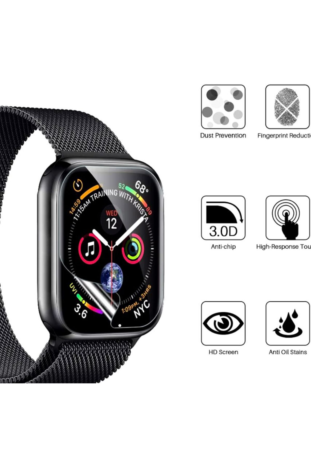 REDz Accessories-Protector de ecran, pentru Apple Watch Series 10, folie transparentă - Apple Watch 46mm Series 10 3