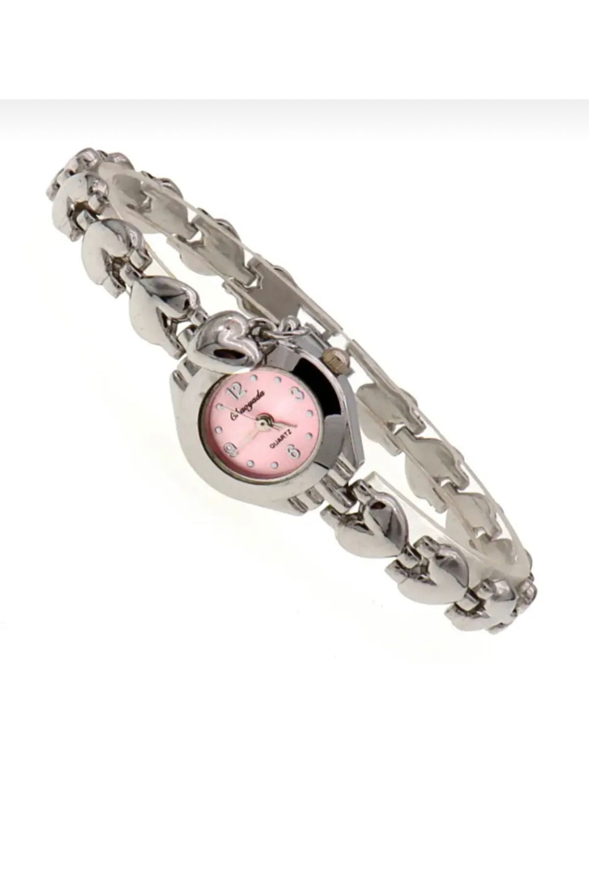 chaoyada  Pinterest Model Pembe Kalp Charm Vintage Saat Hediyelik Özel Kutusunda - Görsel 3