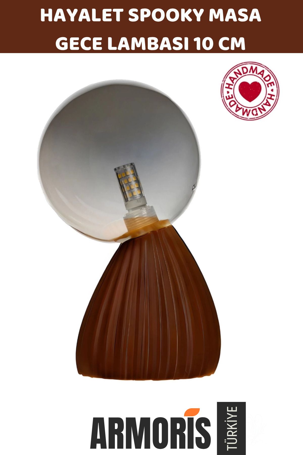Armoris Yeni Handmade Dekoratif Şık Biyobozunur Plastik 10Cm Dimmer Kablolu Hayalet Spooky Masa Gece Lambası