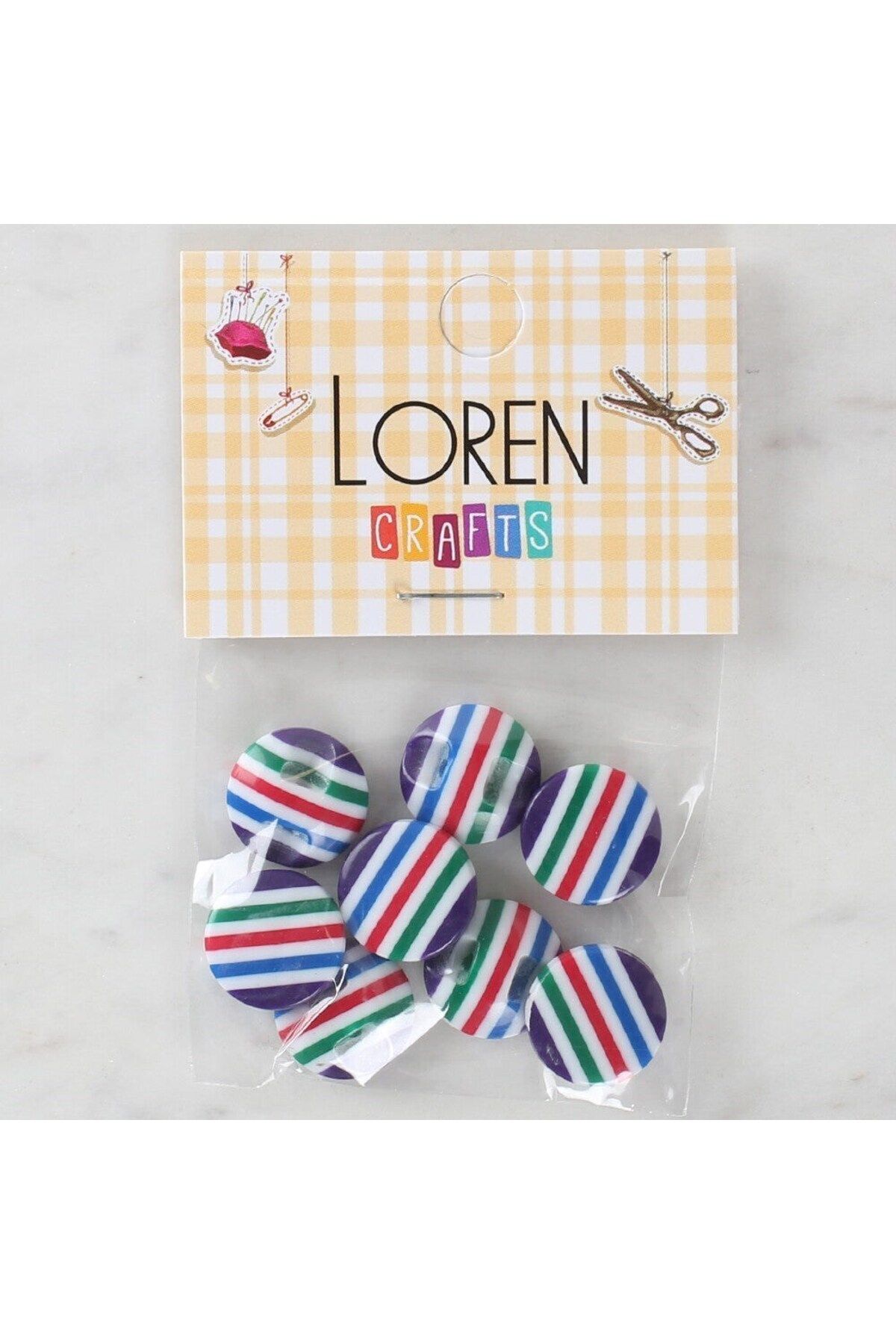 Emperium Loren Crafts 8'li Desenli Düğme - 1084