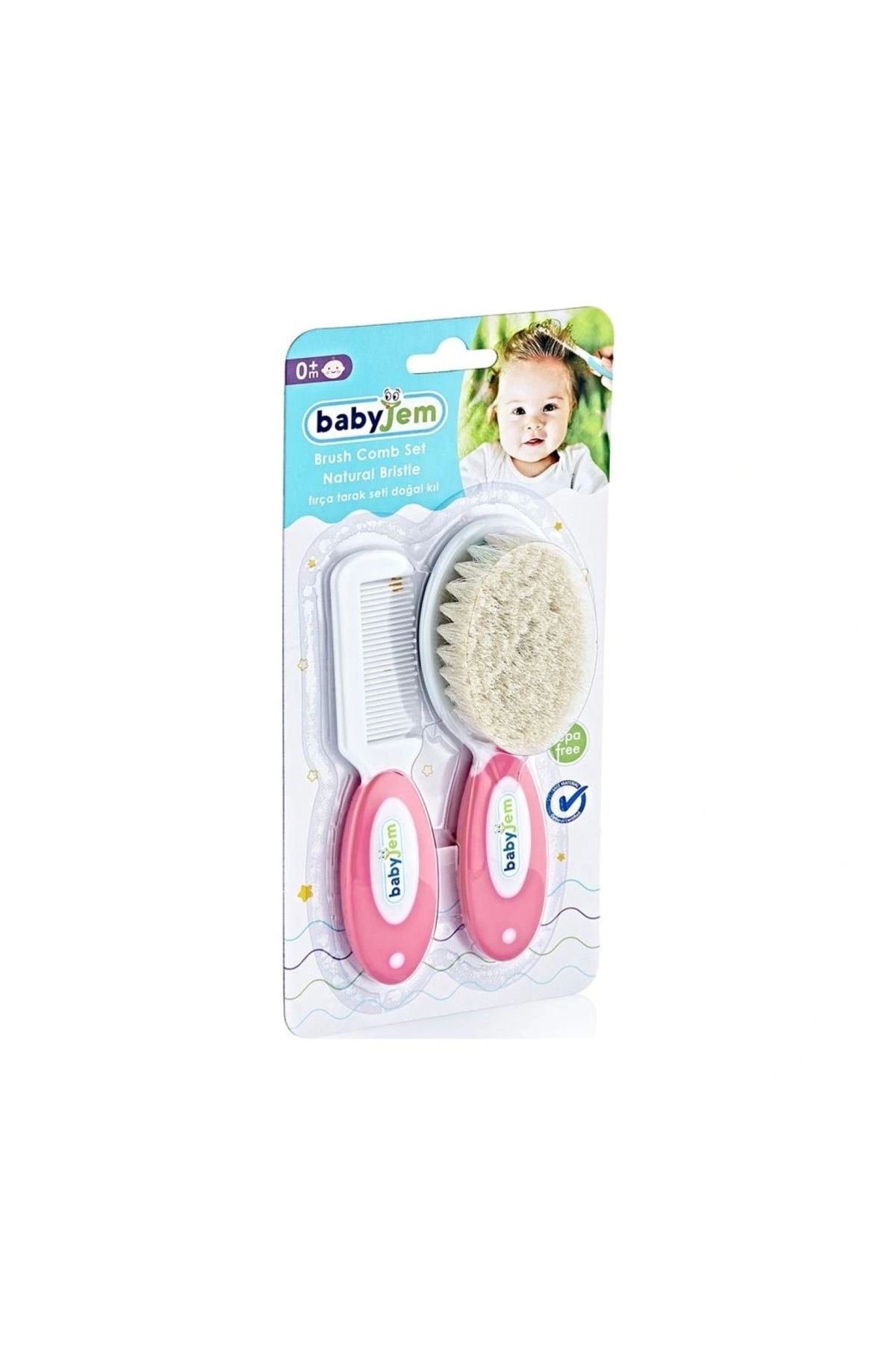 Eng Nessiworld Doğal Kıl Fırça Tarak Seti 519 Pembe