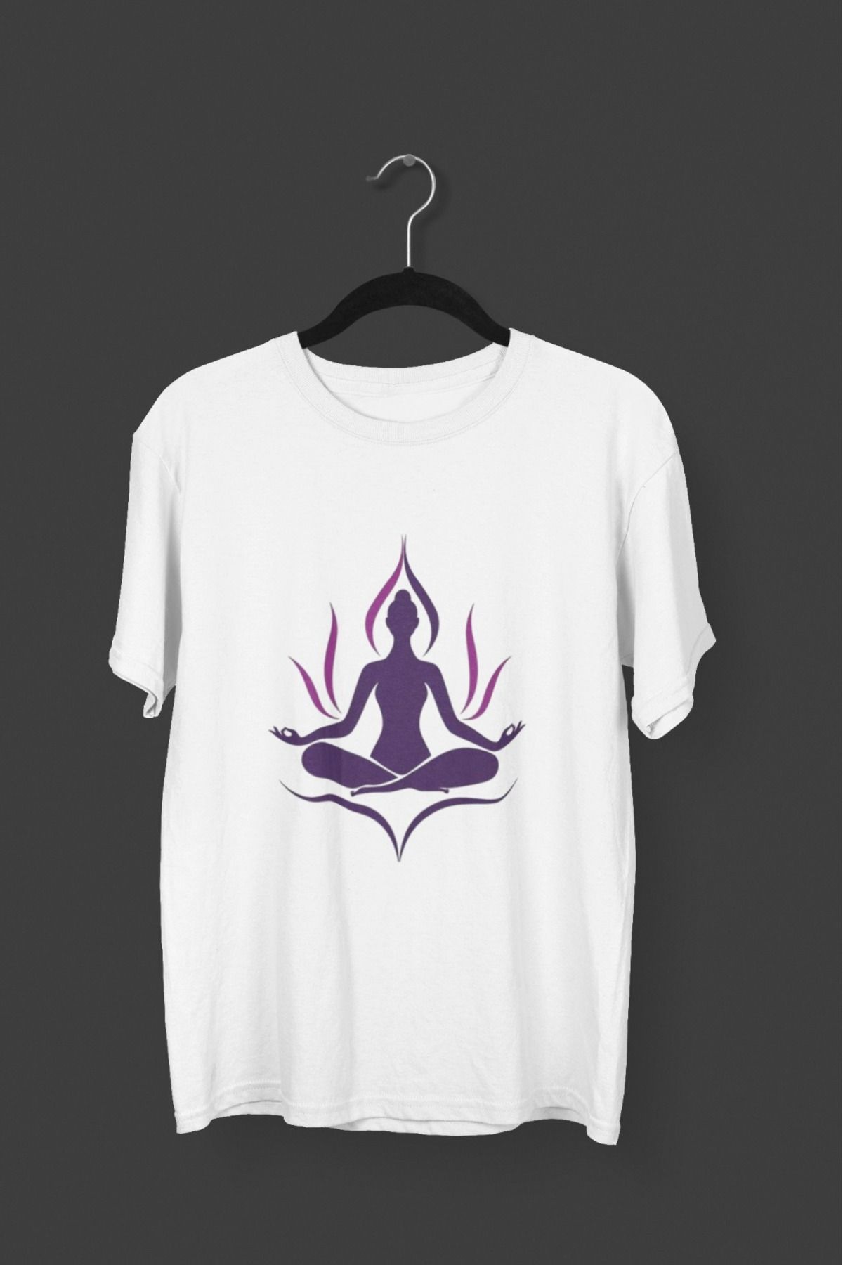 Butik ERKEK/KADIN -YOGA- TRANSFER BASKILI YUVARLAK YAKA KISA KOL TİŞÖRT