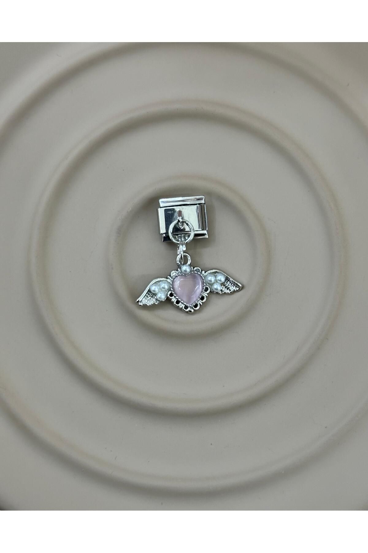 MSBTAKI stainless steel 316L Çelik Paslanmaz ve Kararmaz Kanatlı P KalpCharm