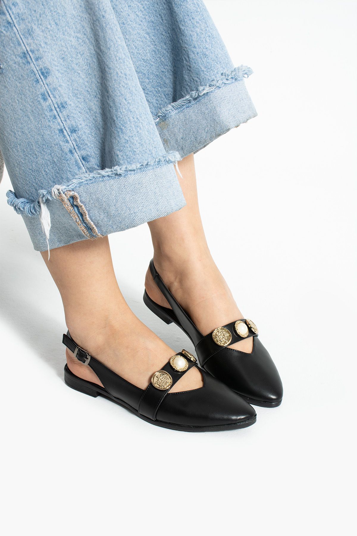 apelles Shoes Günlük Kadın Toka Detay Arka Açık Babet