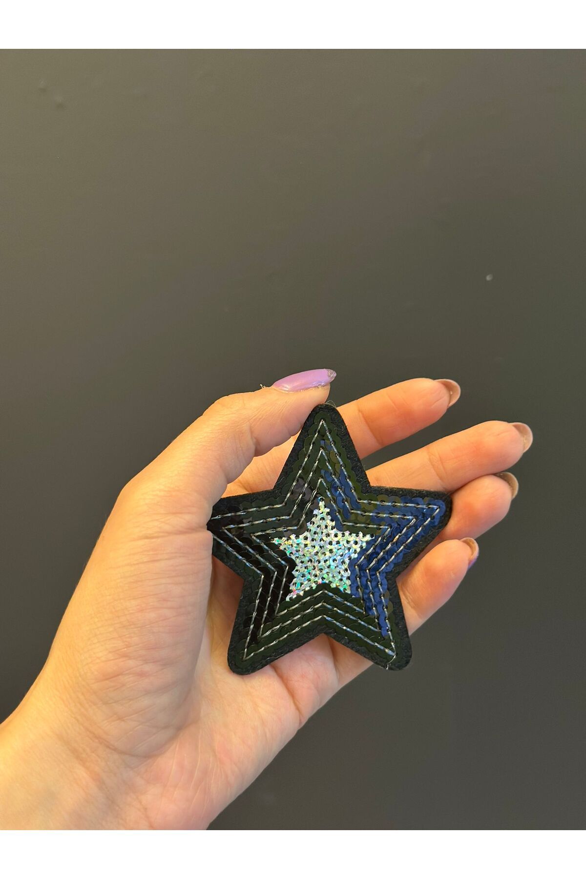 Gönülden Tasarım ÜTÜ İLE YAPIŞAN PAYETLİ YILDIZ ARMA 7X7 CM