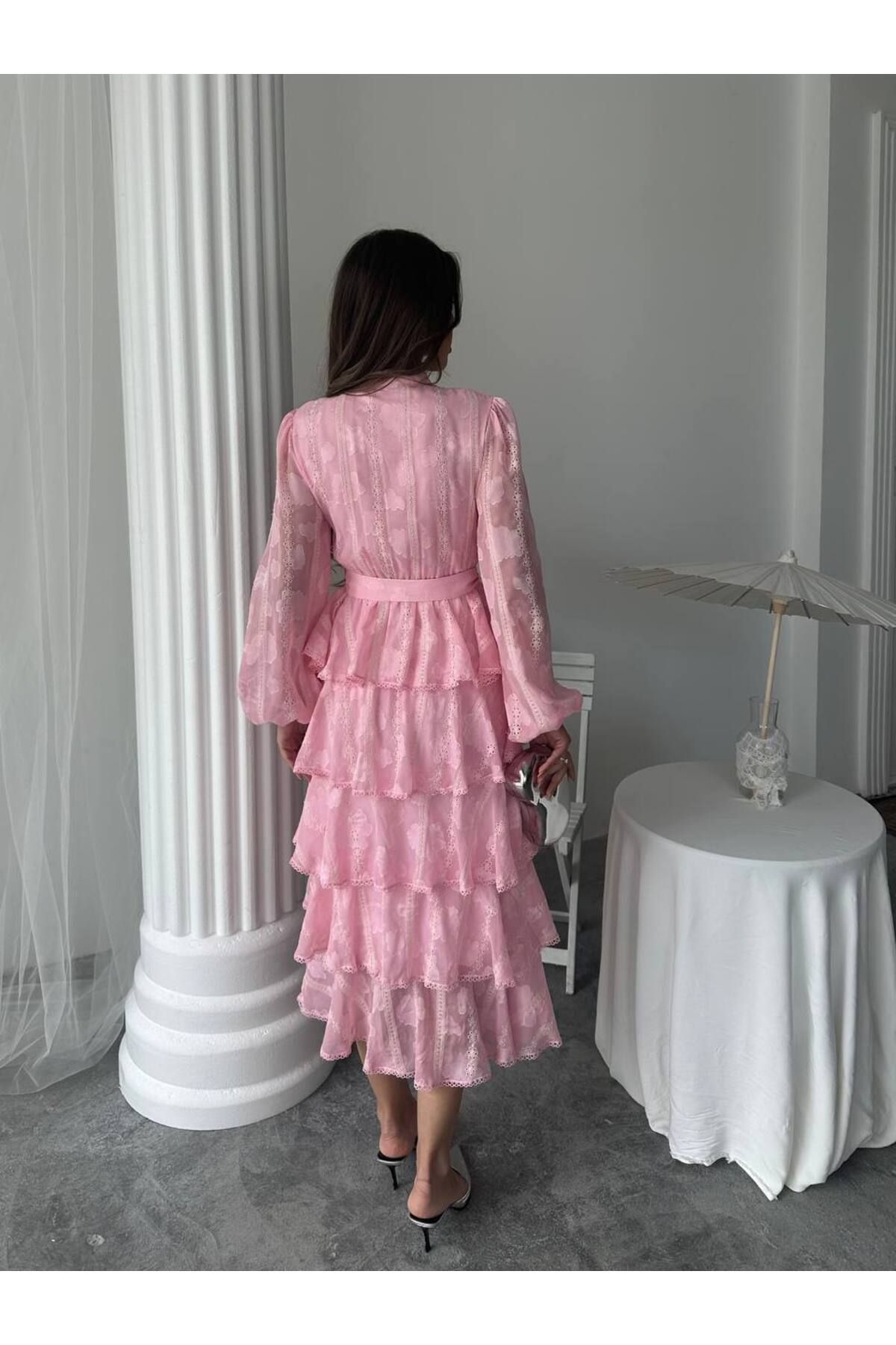 Butik Floral Frill Dress Elbise