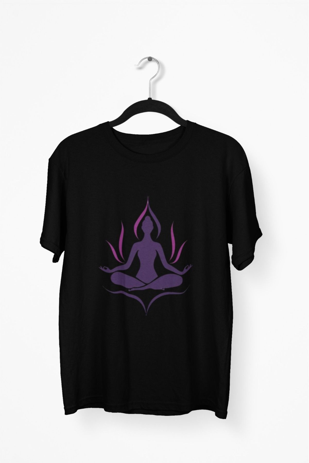 Butik ERKEK/KADIN -YOGA- TRANSFER BASKILI YUVARLAK YAKA KISA KOL TİŞÖRT