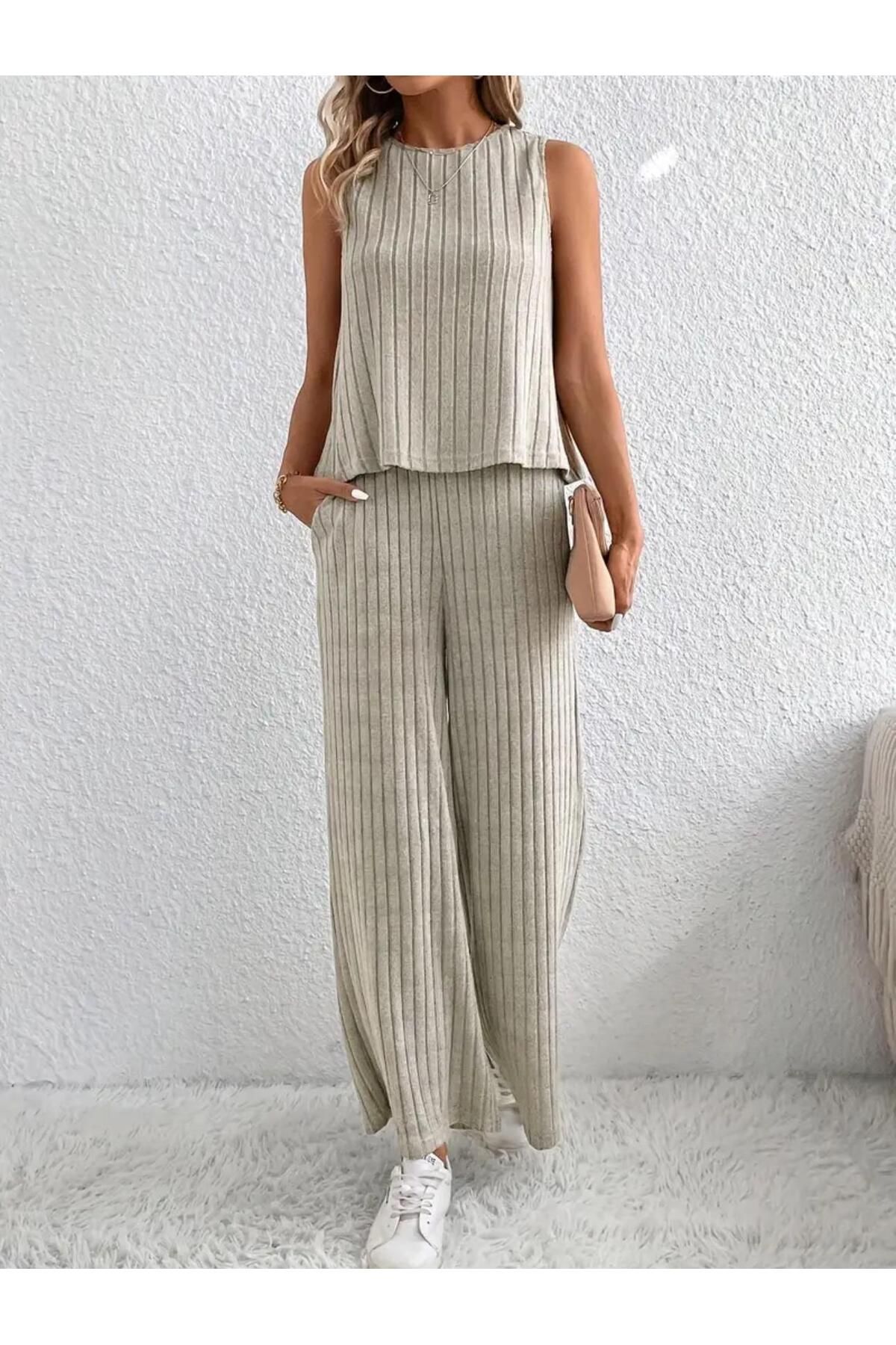 bemmoda Kadın Salaş Pamuklu Cepli Günlük Bluz Takım