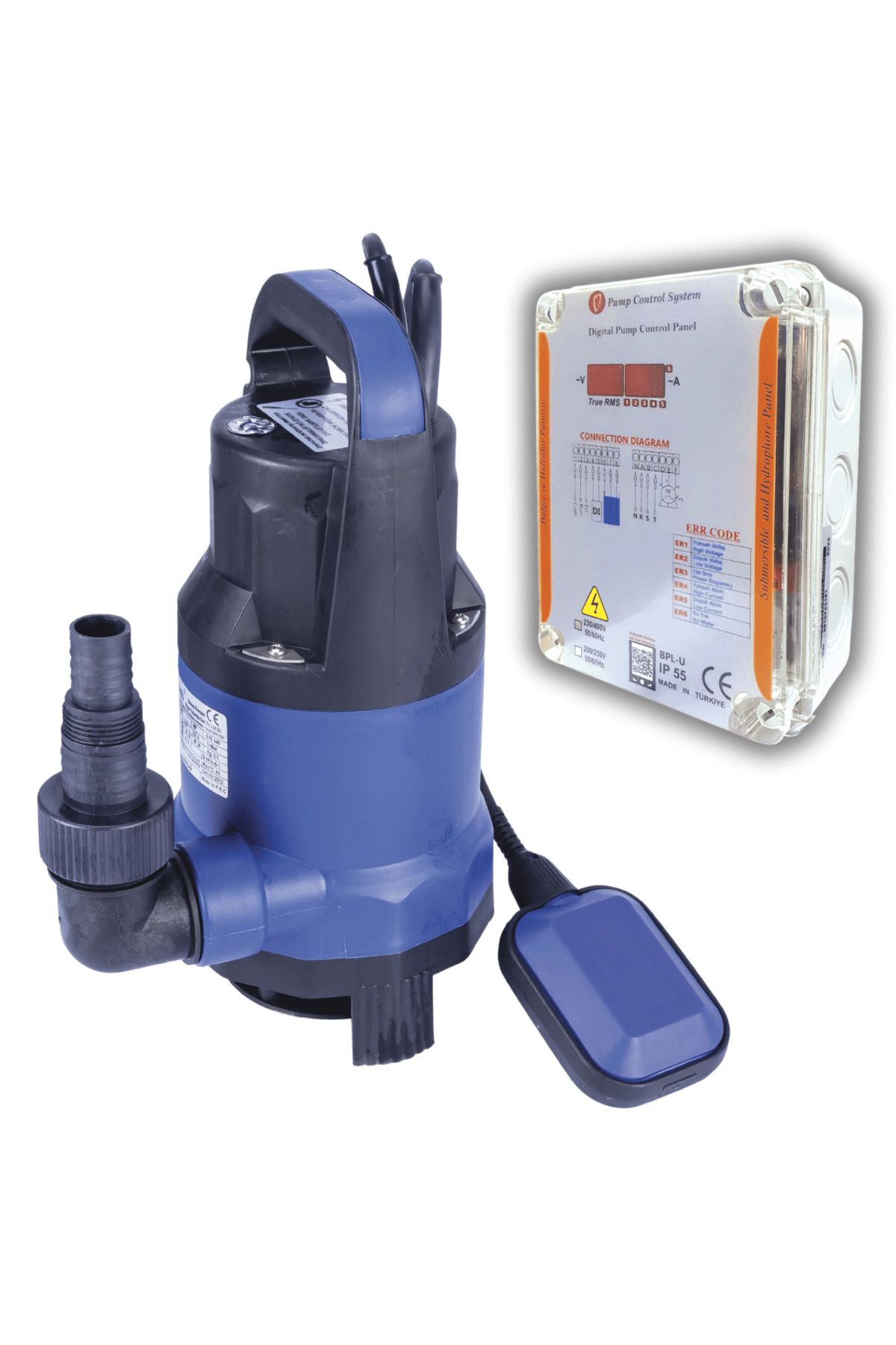 logipump Varan QDP 750AW KORUMA PANOLU Plastik Pis Su Drenaj Dalgıç Pompa 1 HP/ 0.75 kW, Monofaze 220 V, 9 Ms